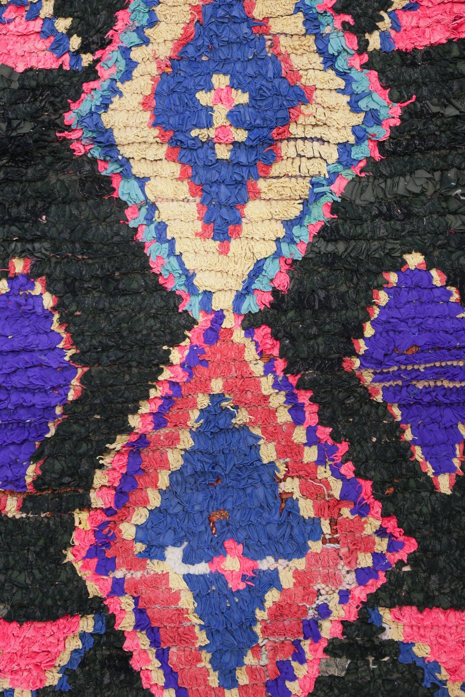 Vintage Berber Handwoven Tribal Rug, j74153