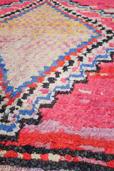 Vintage Berber Handwoven Tribal Rug, j74158