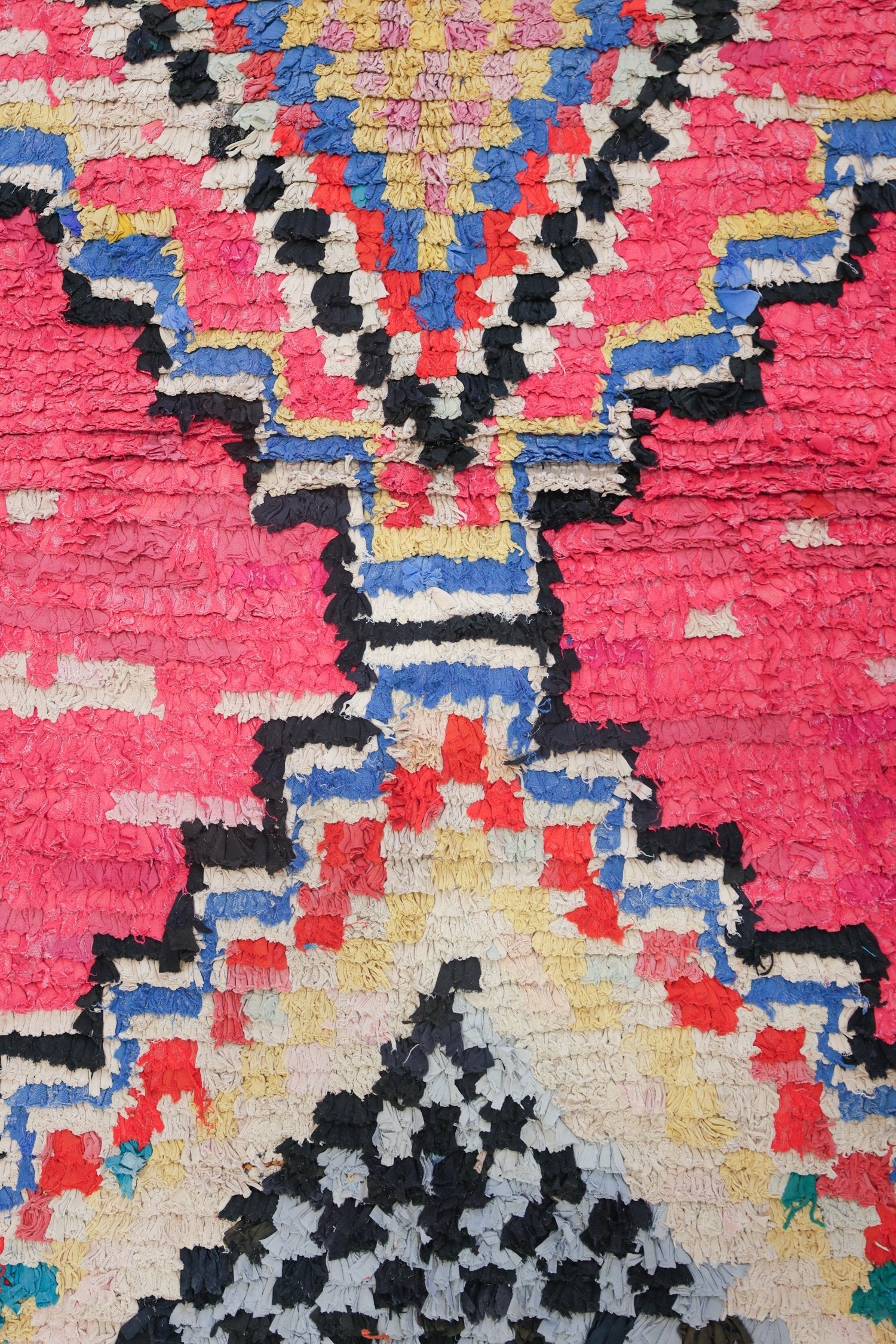 Vintage Berber Handwoven Tribal Rug, j74158