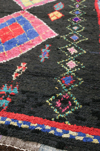 Vintage Berber Handwoven Tribal Rug, j74160