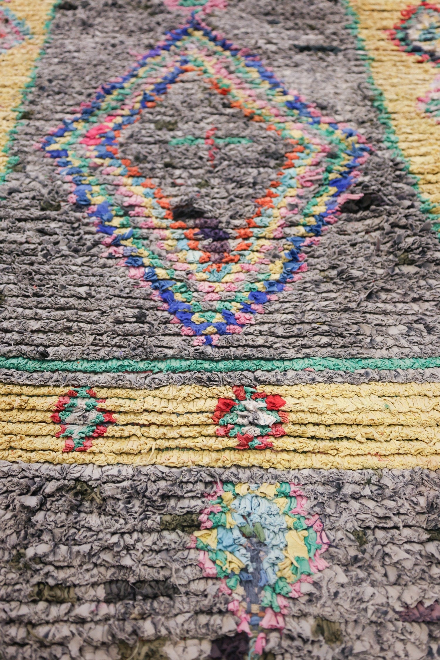 Vintage Berber Handwoven Tribal Rug, j74161
