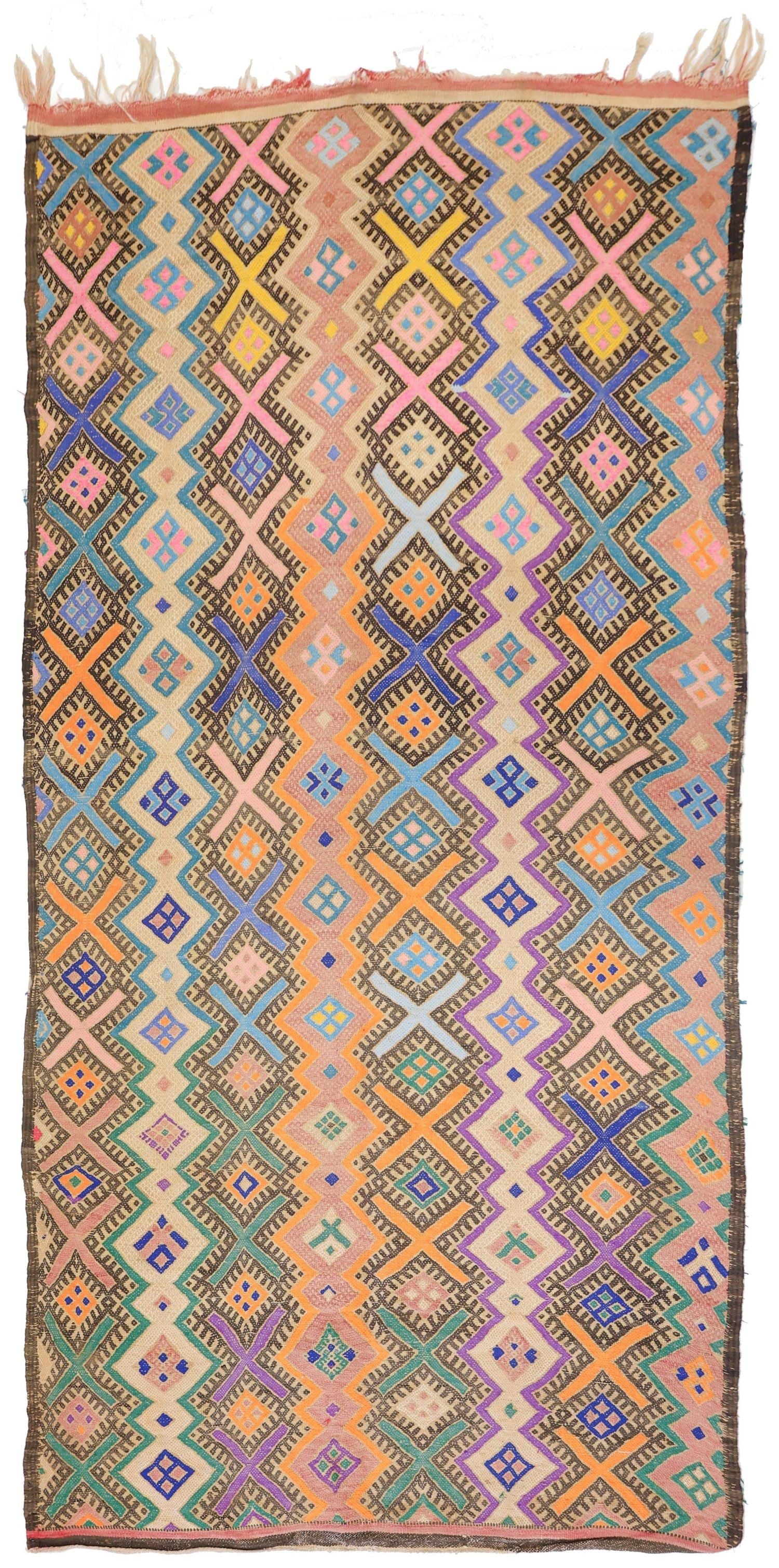 Vintage Berber Handwoven Tribal Rug