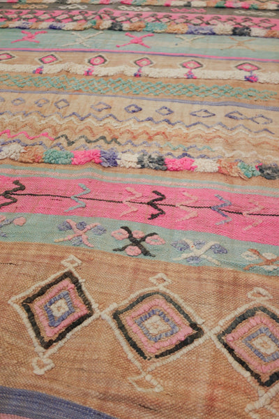 Vintage Berber Handwoven Tribal Rug, J74251