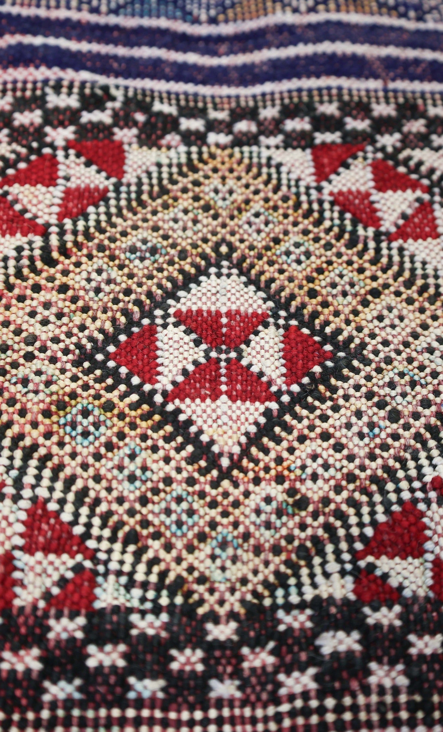 Vintage Berber Handwoven Tribal Rug, J74256