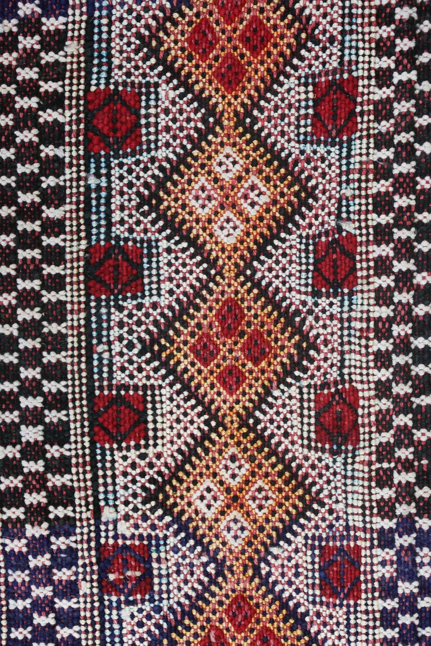 Vintage Berber Handwoven Tribal Rug, J74256