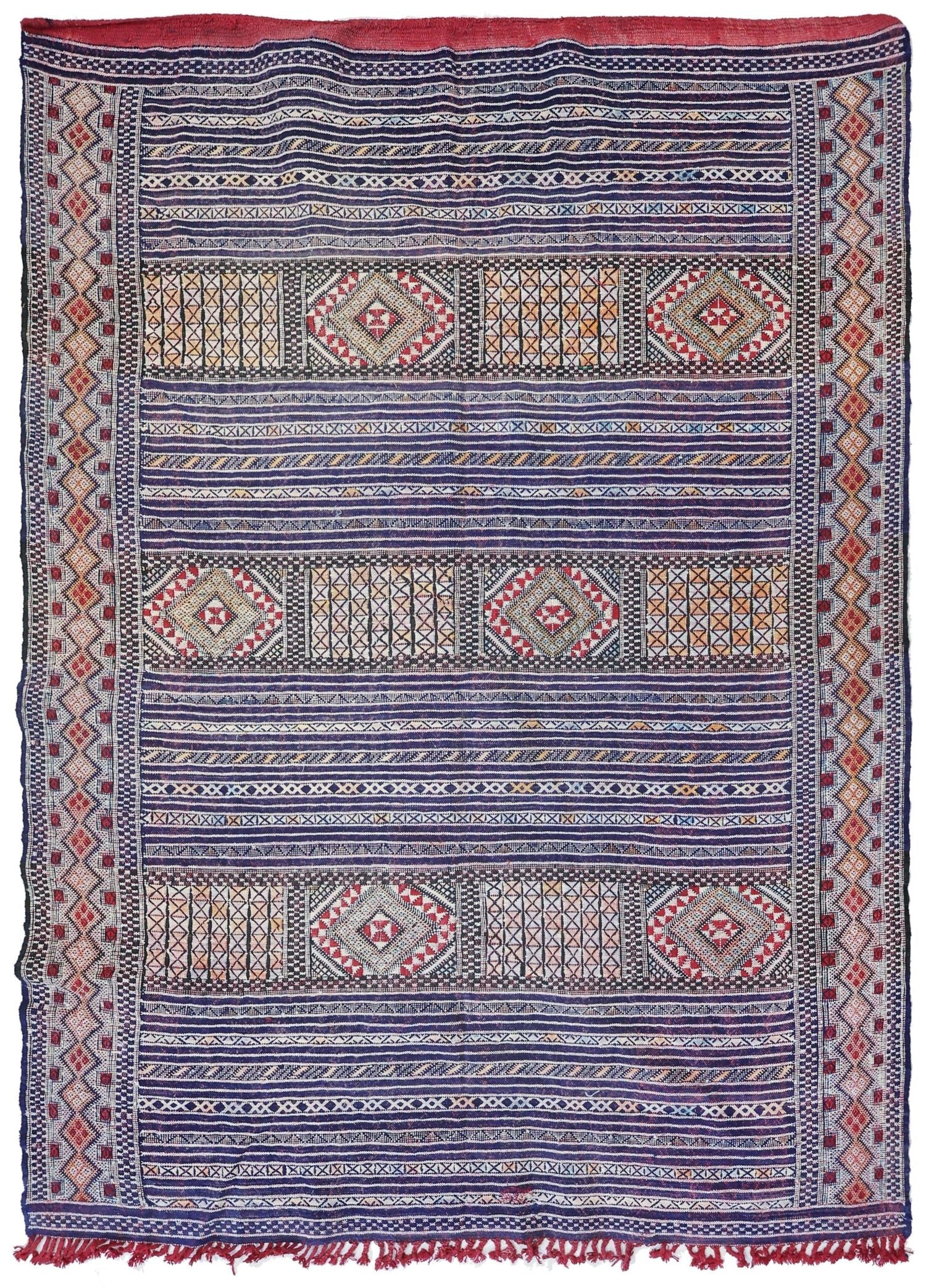 Vintage Berber Handwoven Tribal Rug