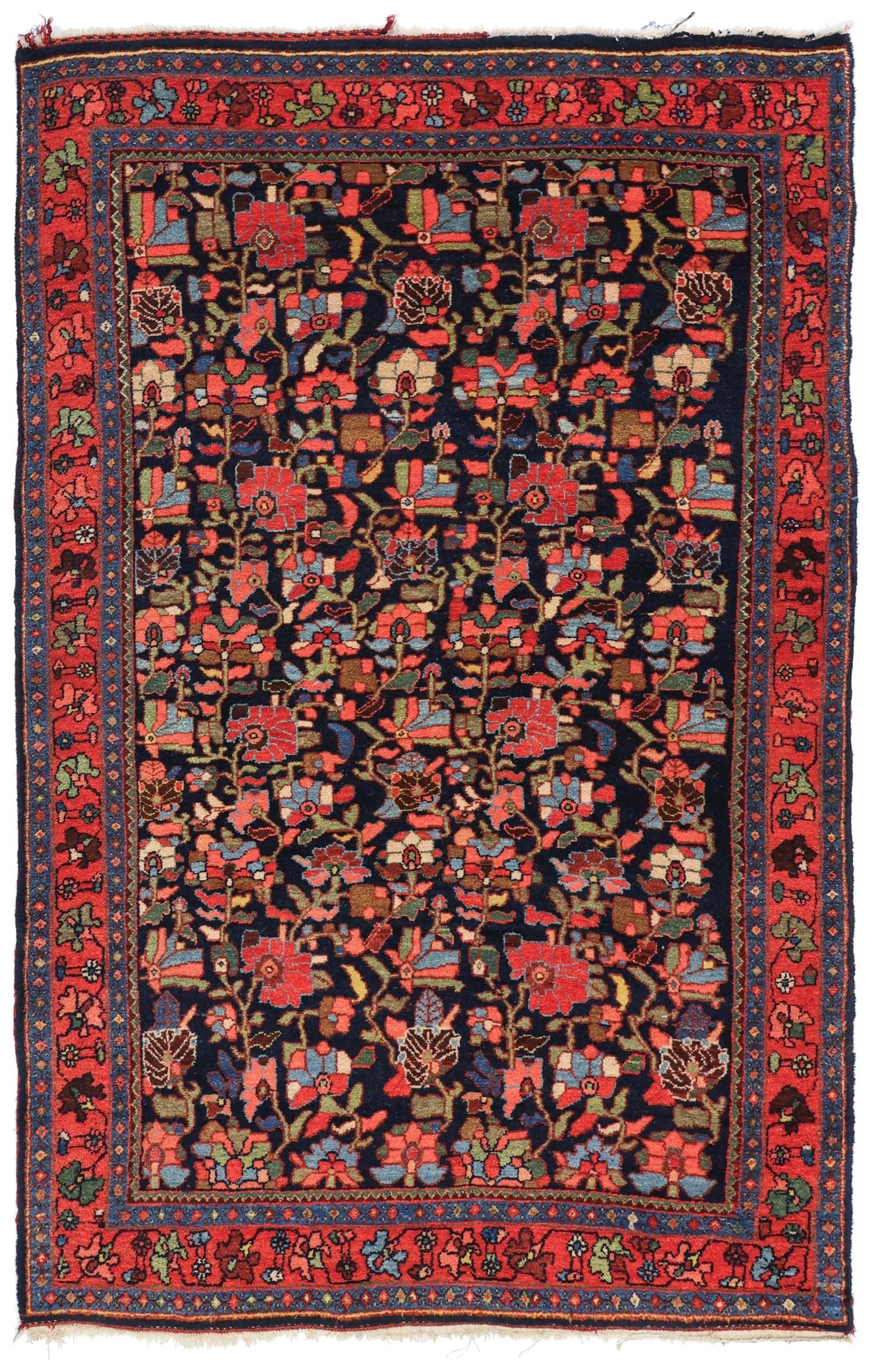 Antique Bijar Handwoven Tribal Rug