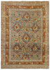 Antique Bijar Handwoven Tribal Rug, 73504: Blue-gray rug with intricate floral design, detailed border, and rich colors.
