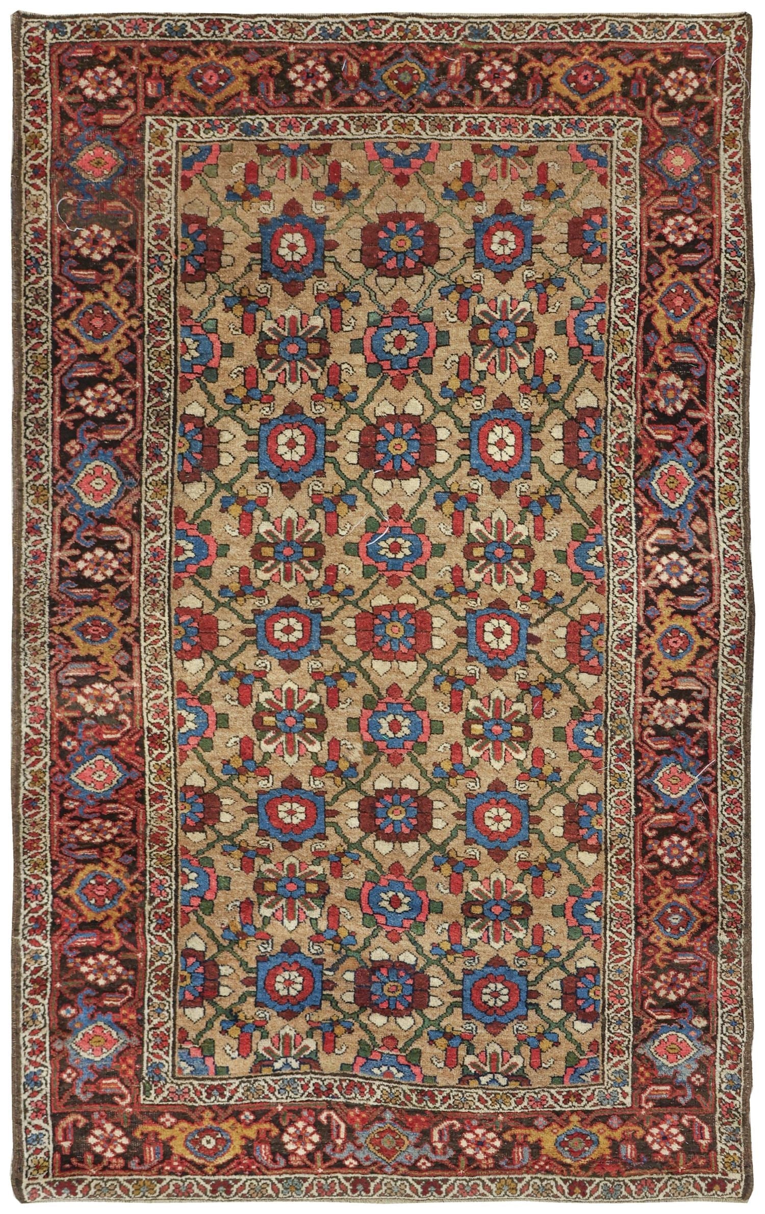 Vintage Bijar Handwoven Tribal Rug