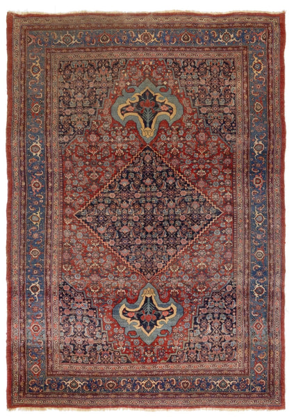 Vintage Bijar Handwoven Tribal Rug