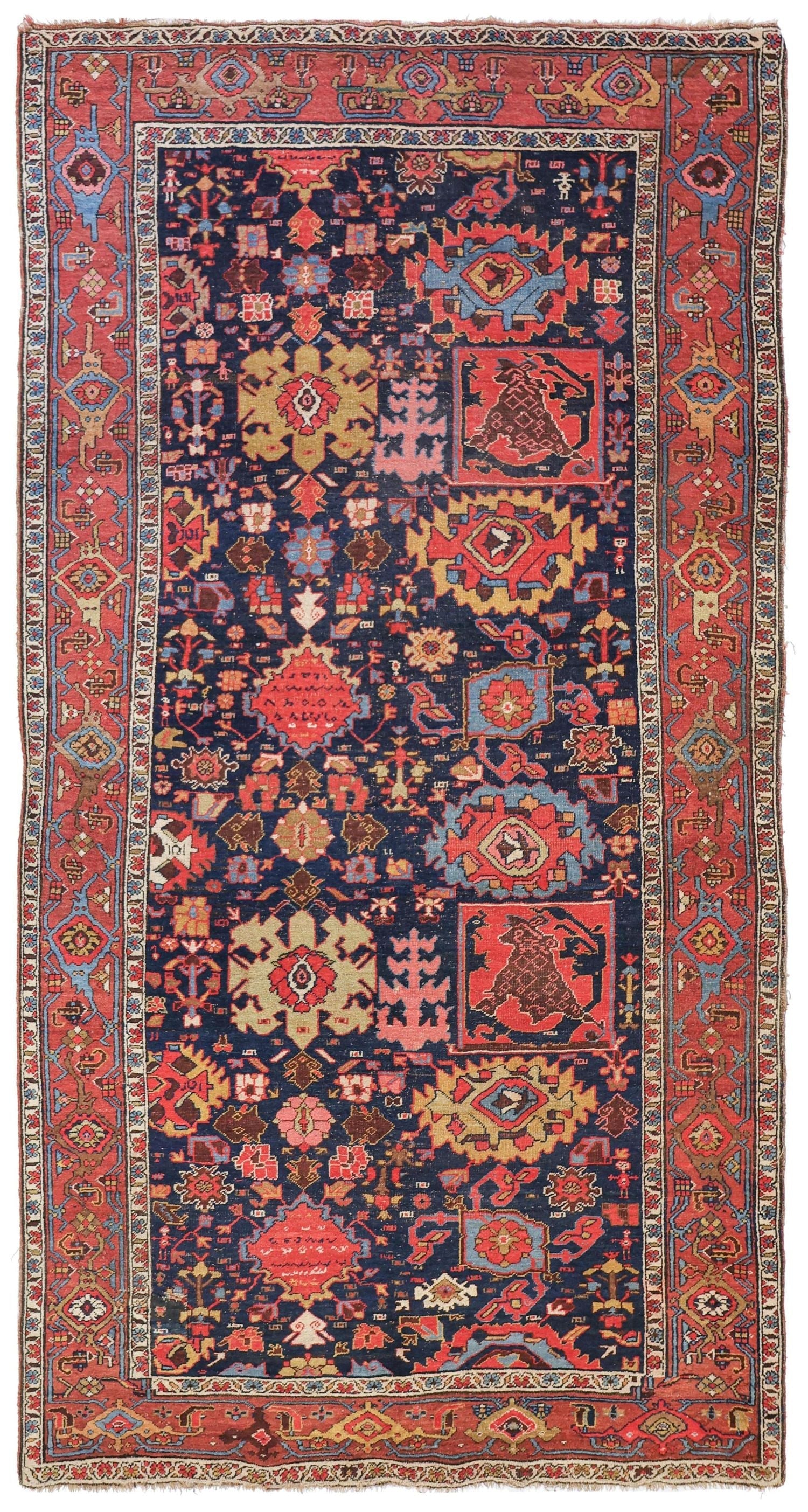 Antique Bijar Handwoven Tribal Rug