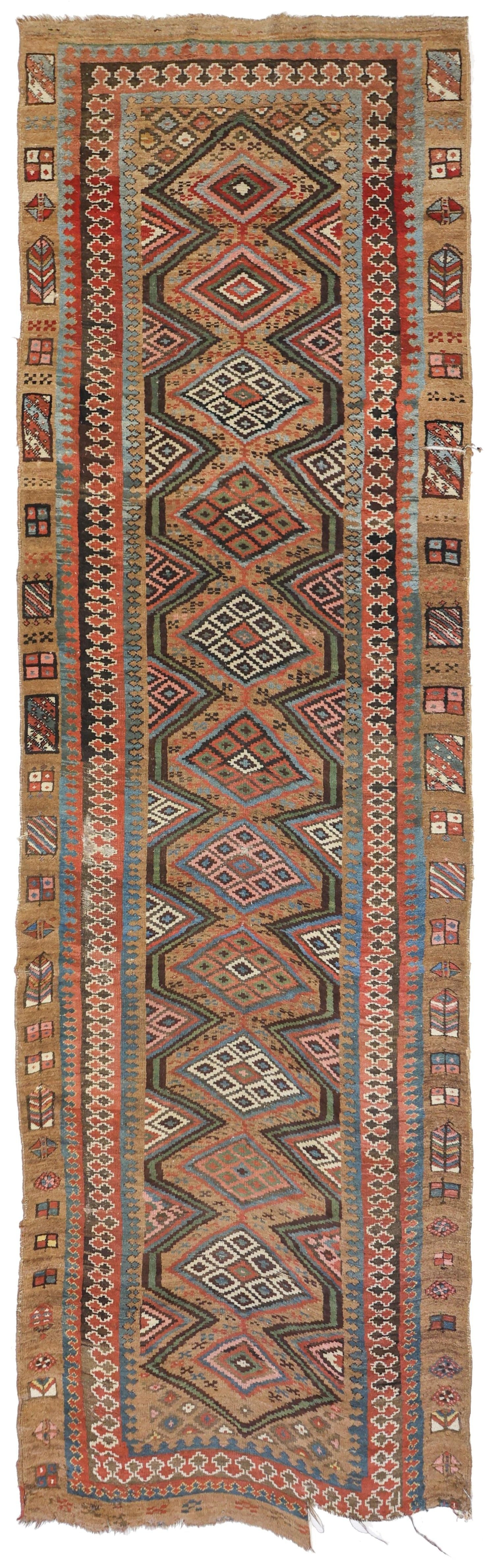 Antique Camel Hair Hamadan Handwoven Tribal Rug