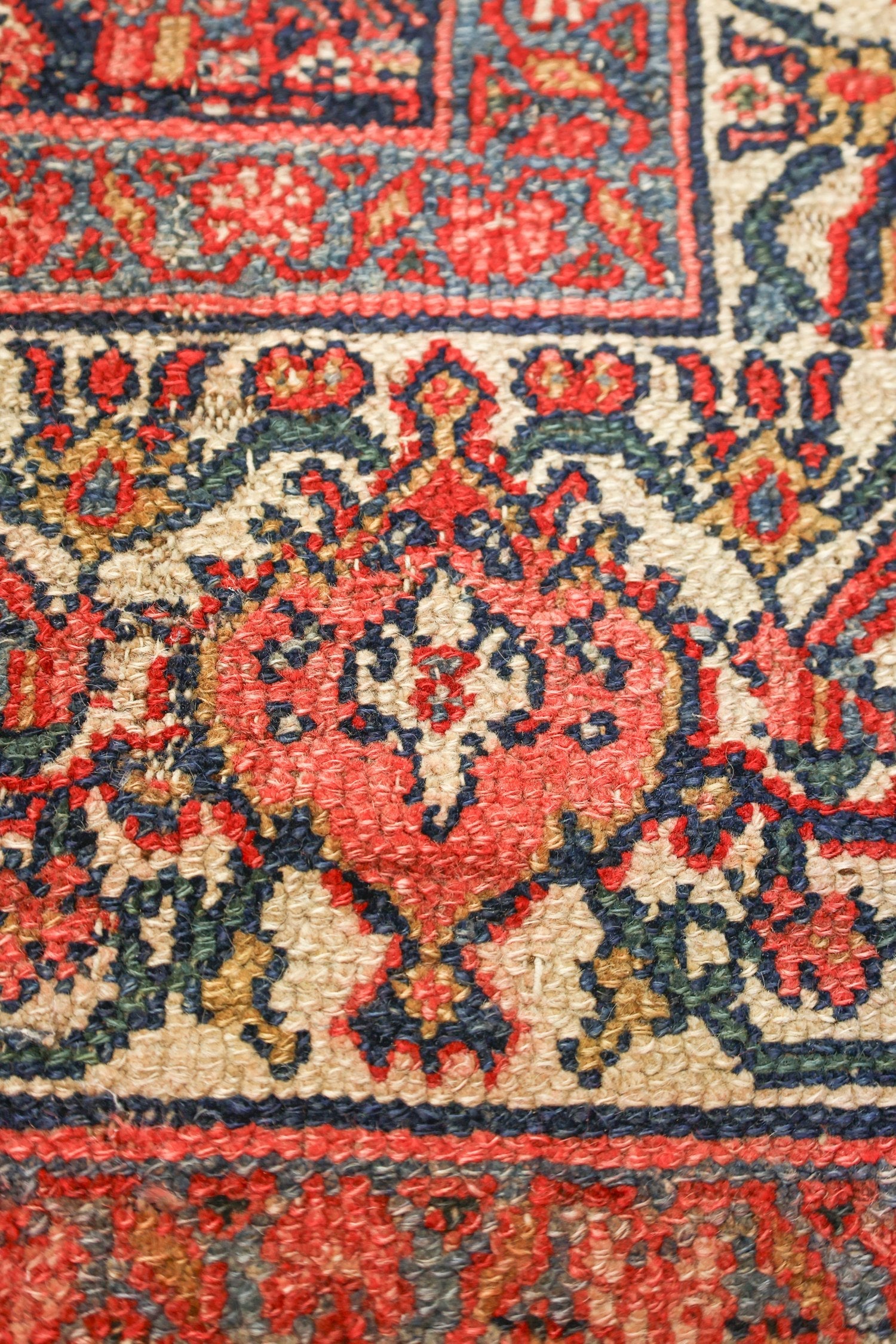 Vintage Camel Hair Hamadan Handwoven Tribal Rug, J75911