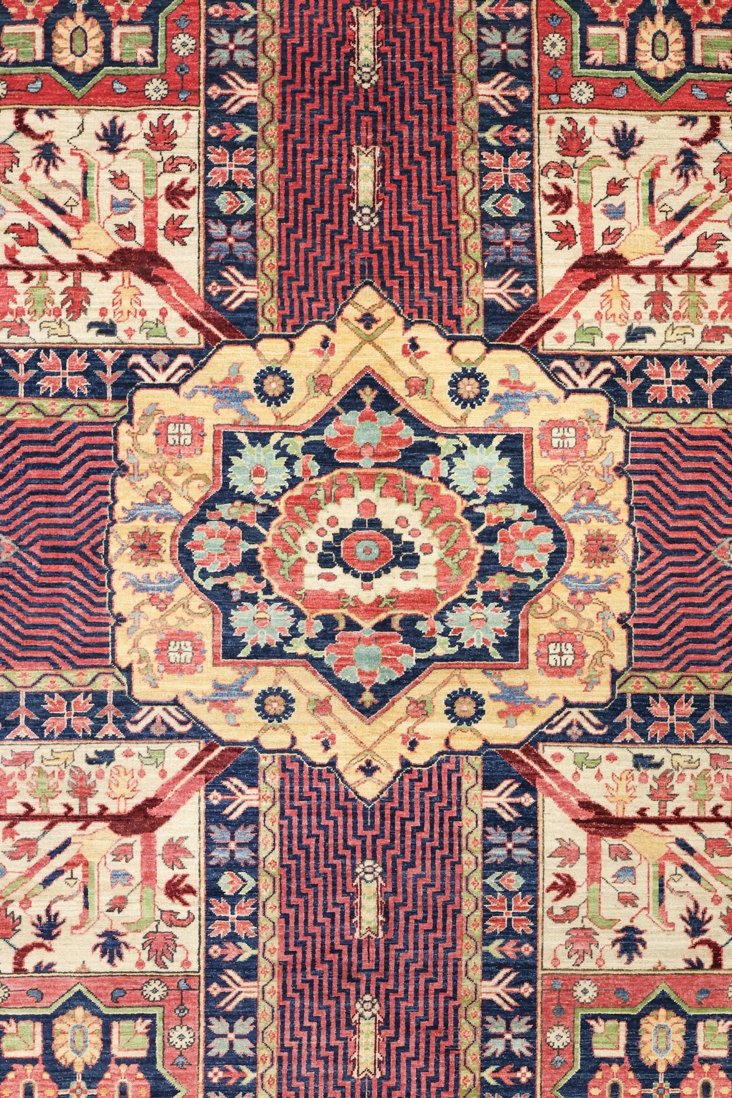 Classical Garden Handwoven Tribal Rug, J74903