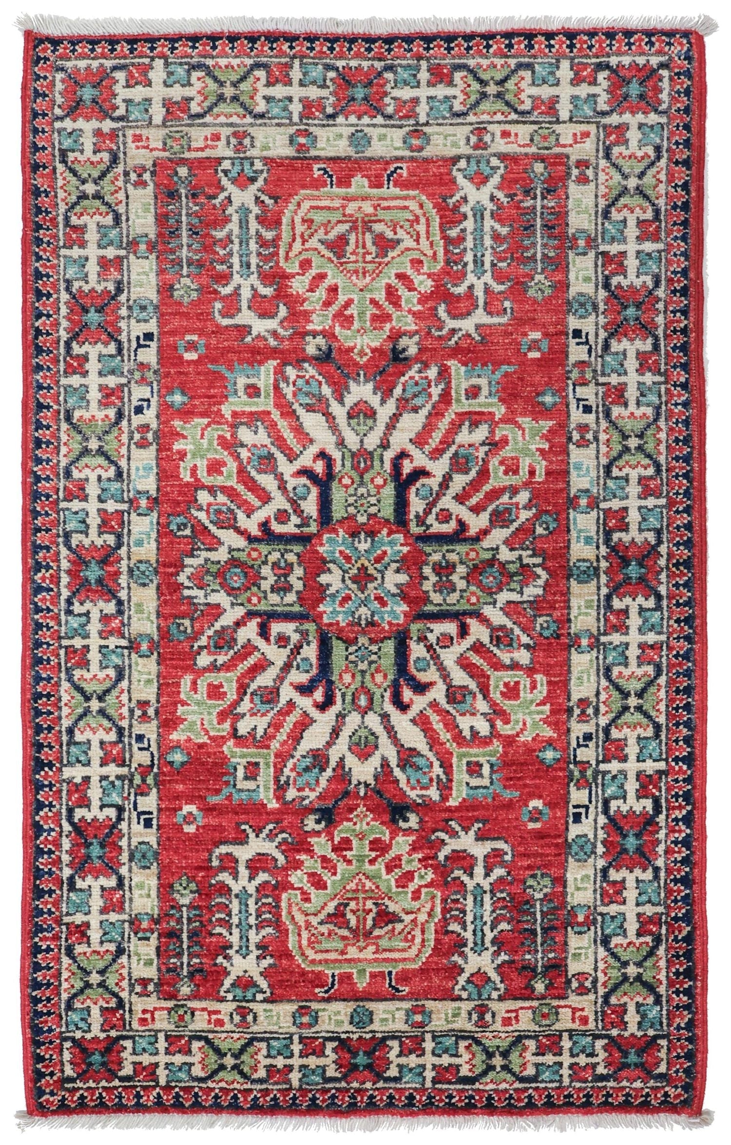 Antique Eagle Kazak Handwoven Tribal Rug