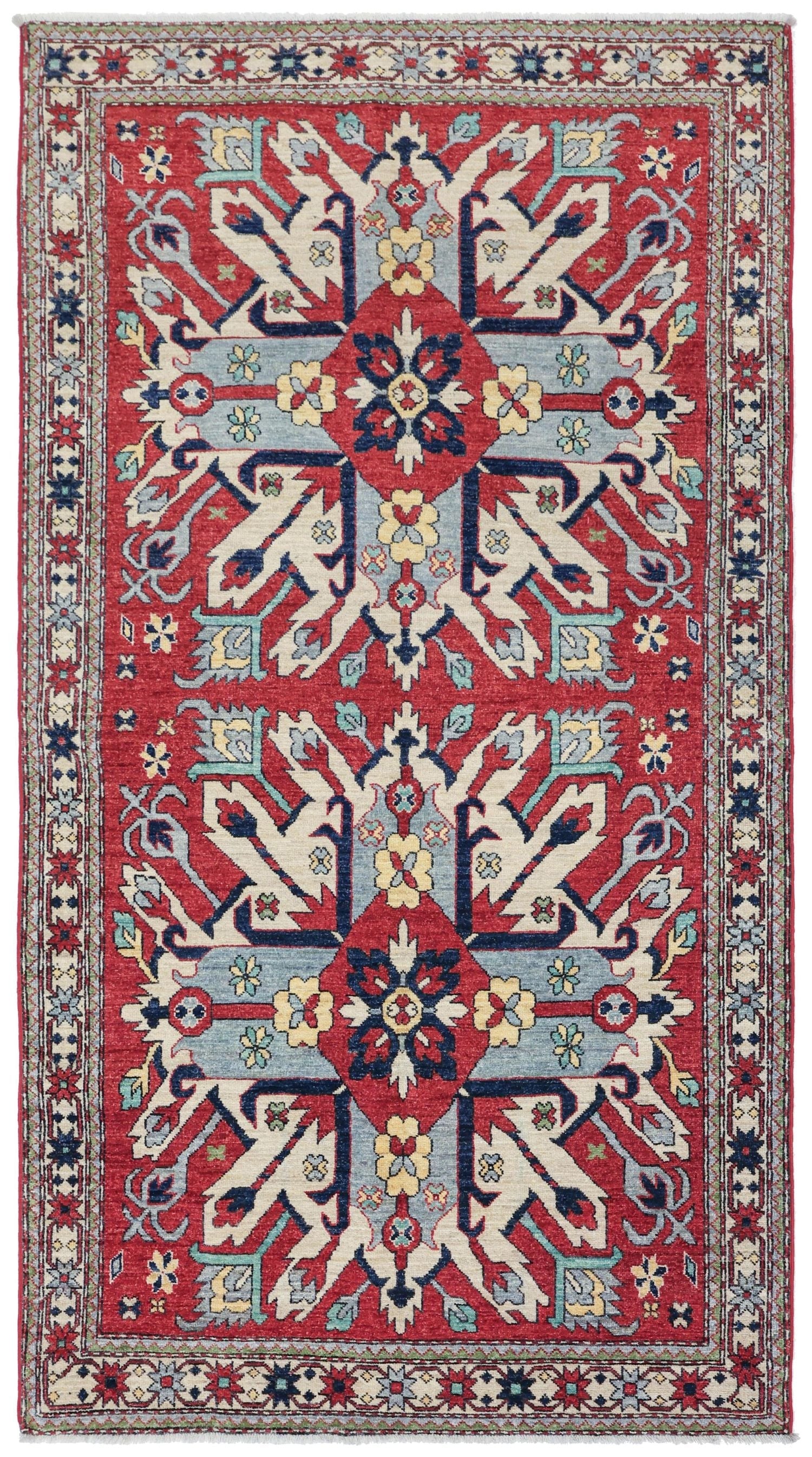 Antique Eagle Kazak Handwoven Tribal Rug