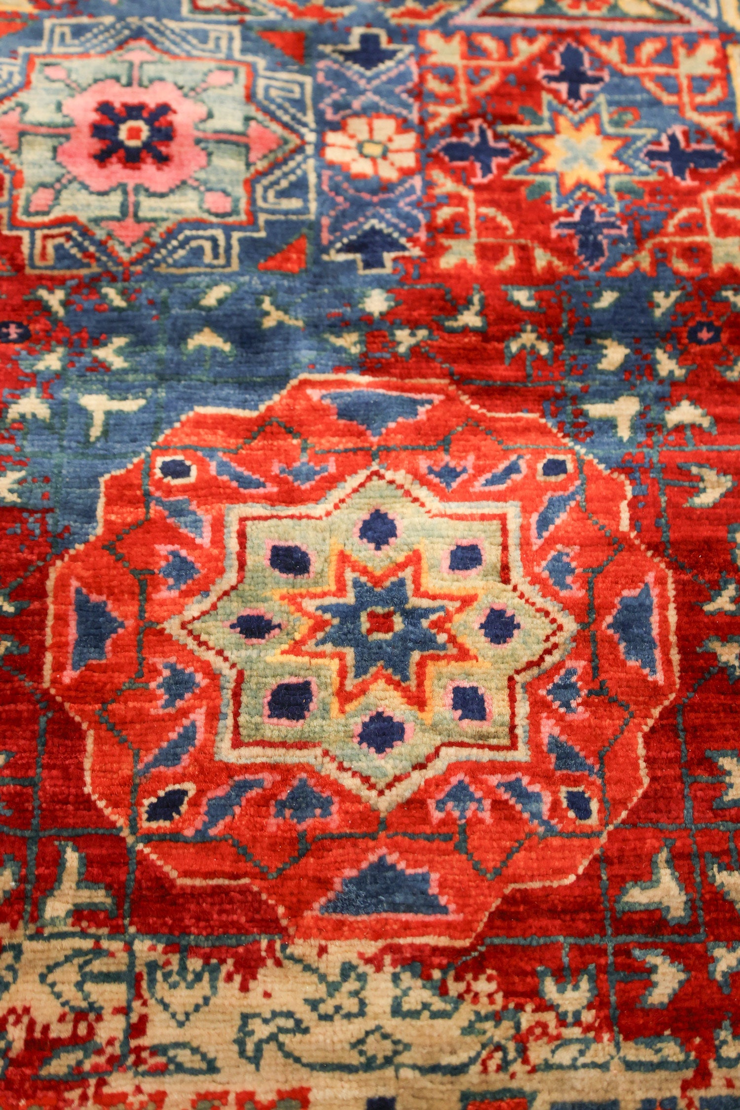 Erased Mamluk Handwoven Tribal Rug, J76960