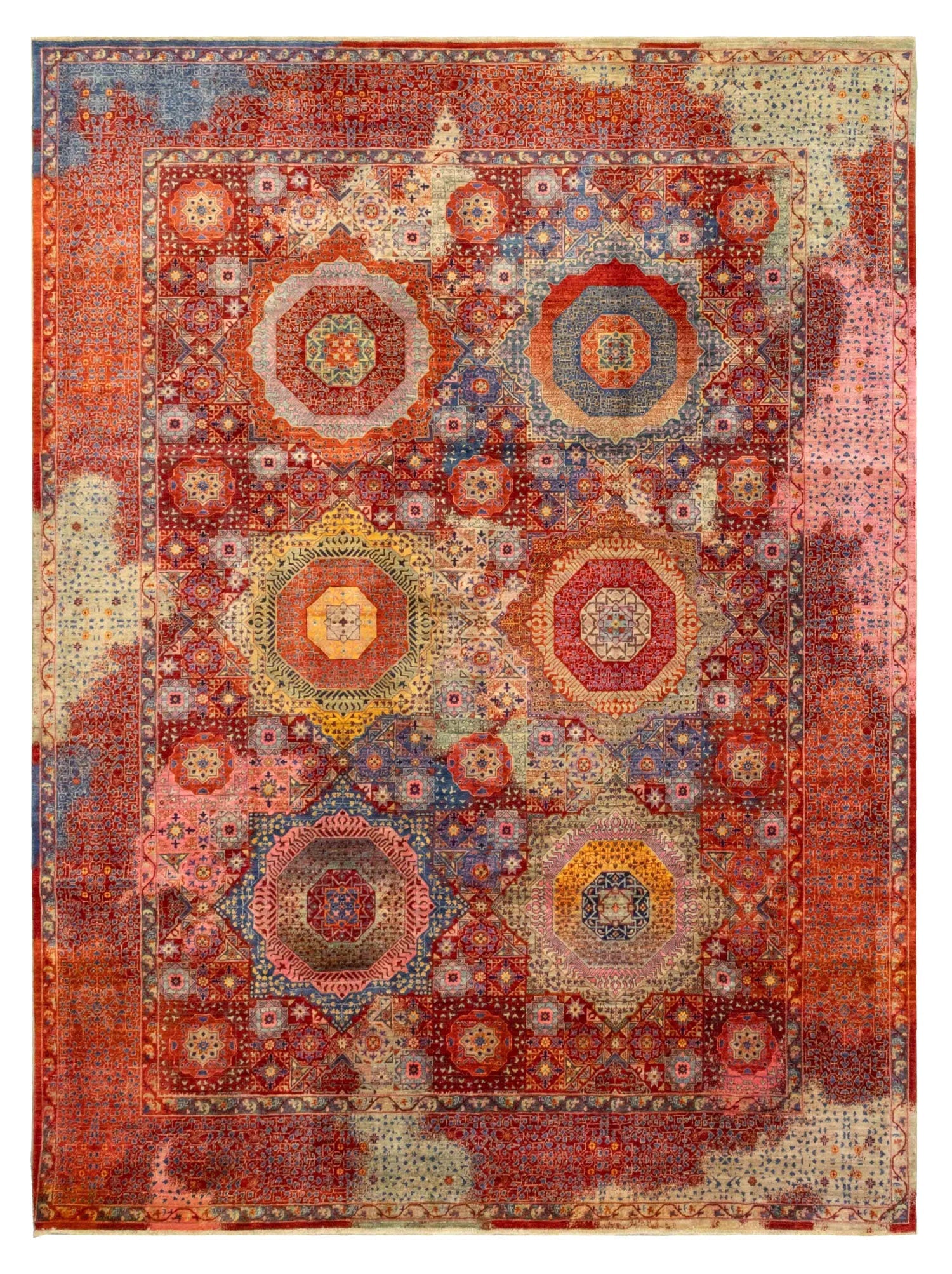 Erased Mamluk Handwoven Tribal Rug