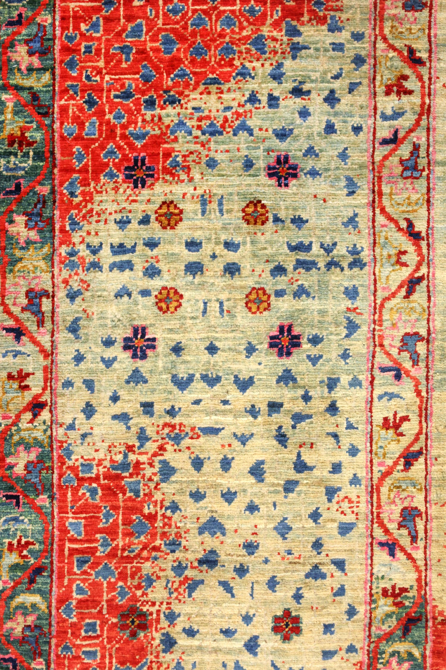 Erased Mamluk Handwoven Tribal Rug, J76961