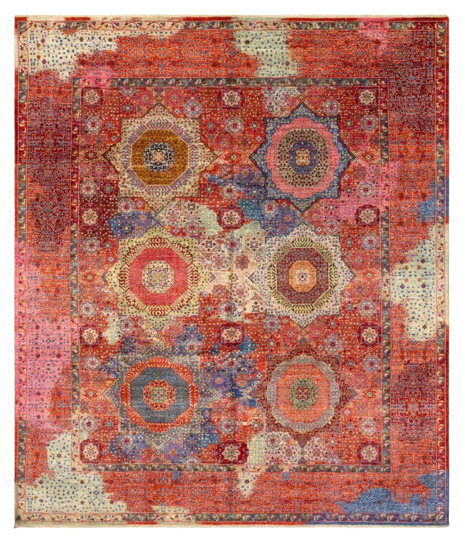 Erased Mamluk Handwoven Tribal Rug