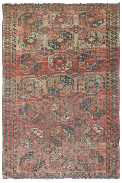 Vintage Ersari Handwoven Tribal Rug