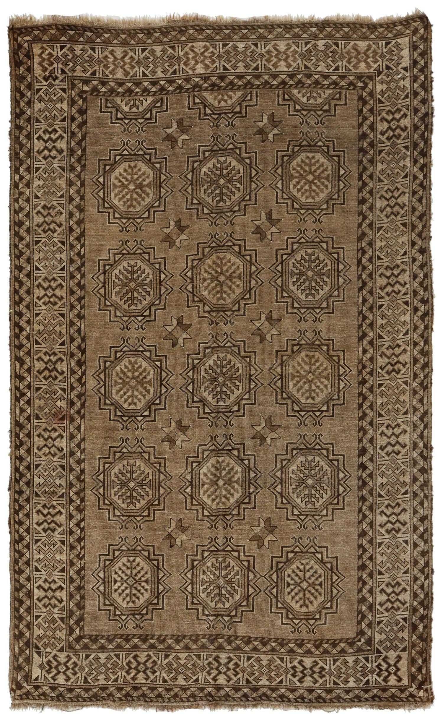 Vintage Ersari Handwoven Tribal Rug