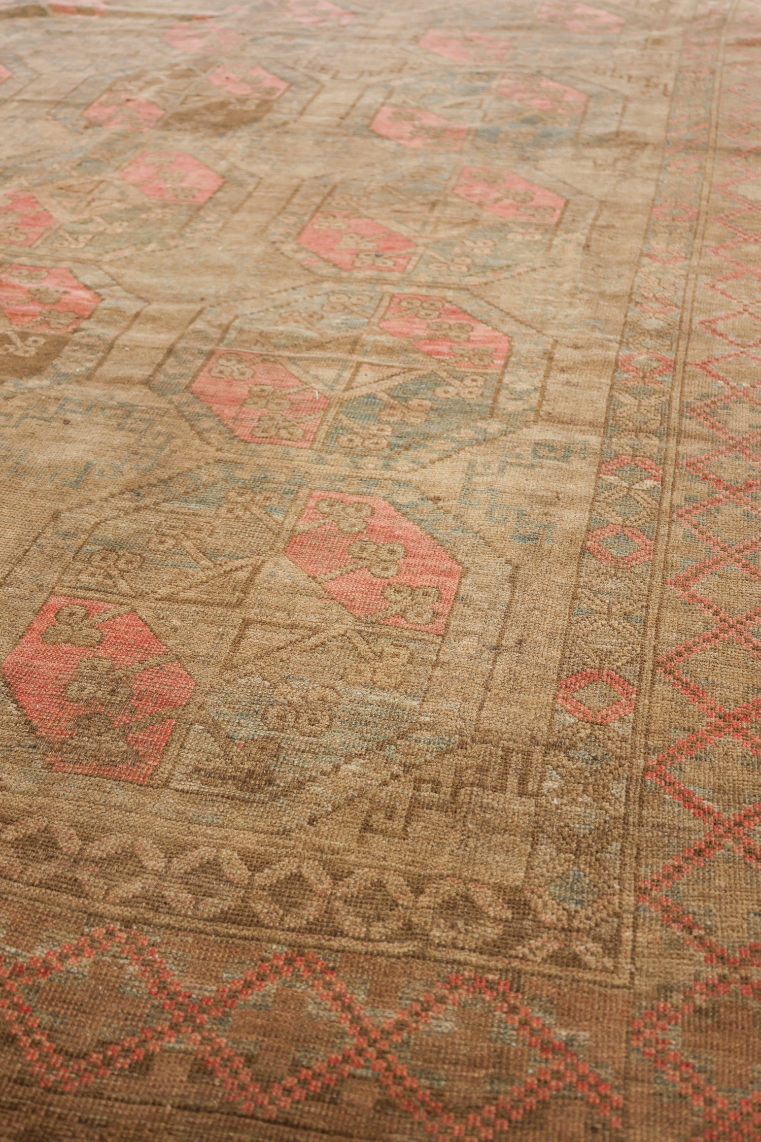 Vintage Ersari Handwoven Tribal Rug, J73170