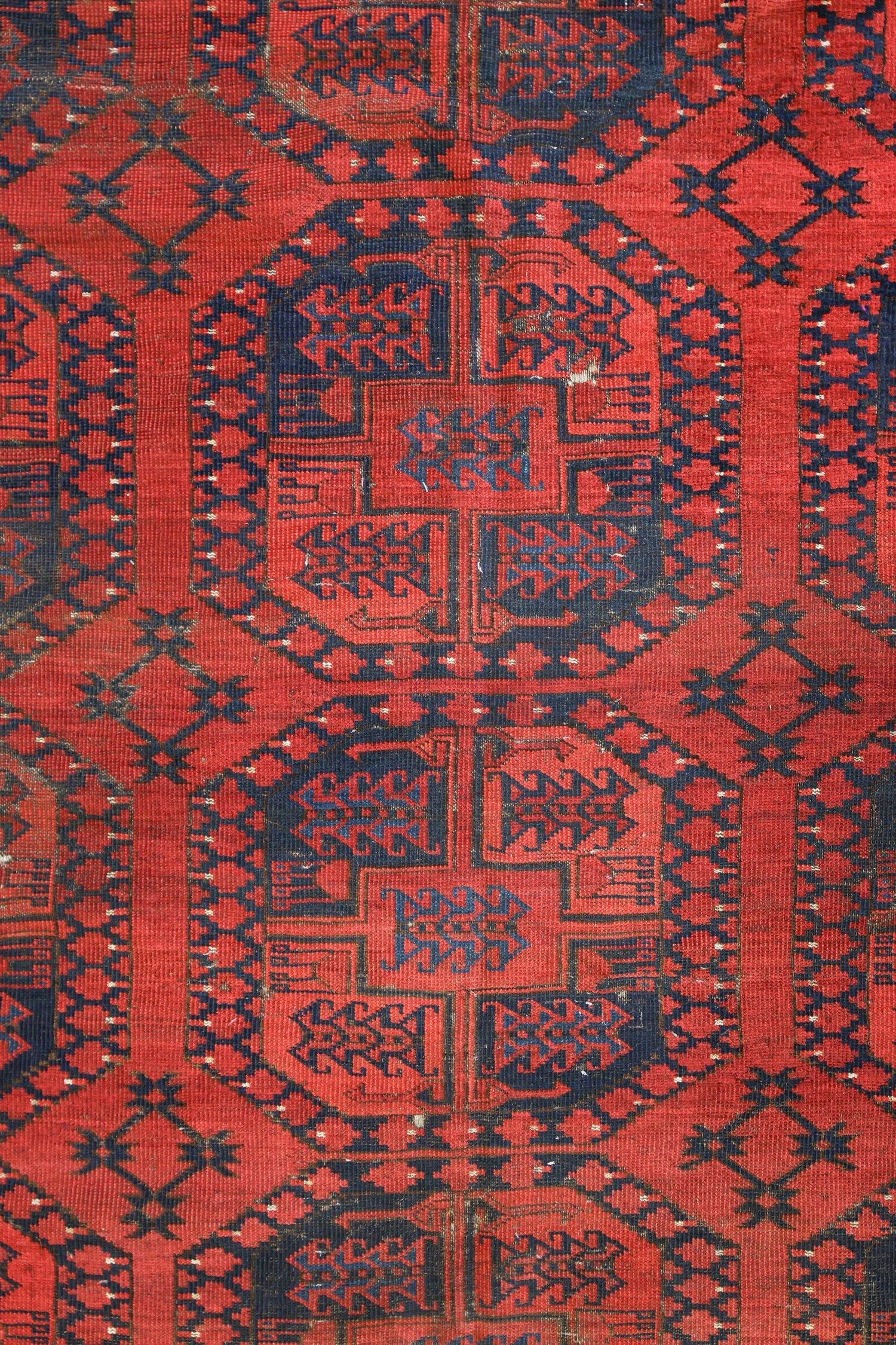 Vintage Ersari Handwoven Tribal Rug, J75390