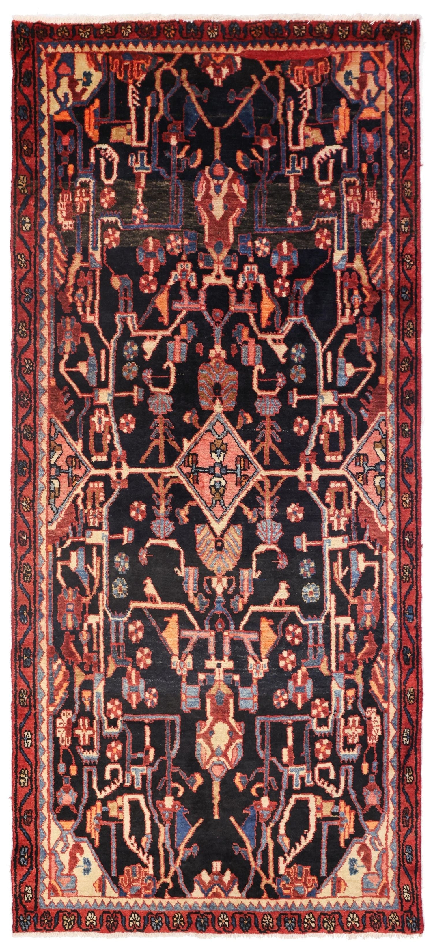 Vintage Hamadan Handwoven Tribal Rug