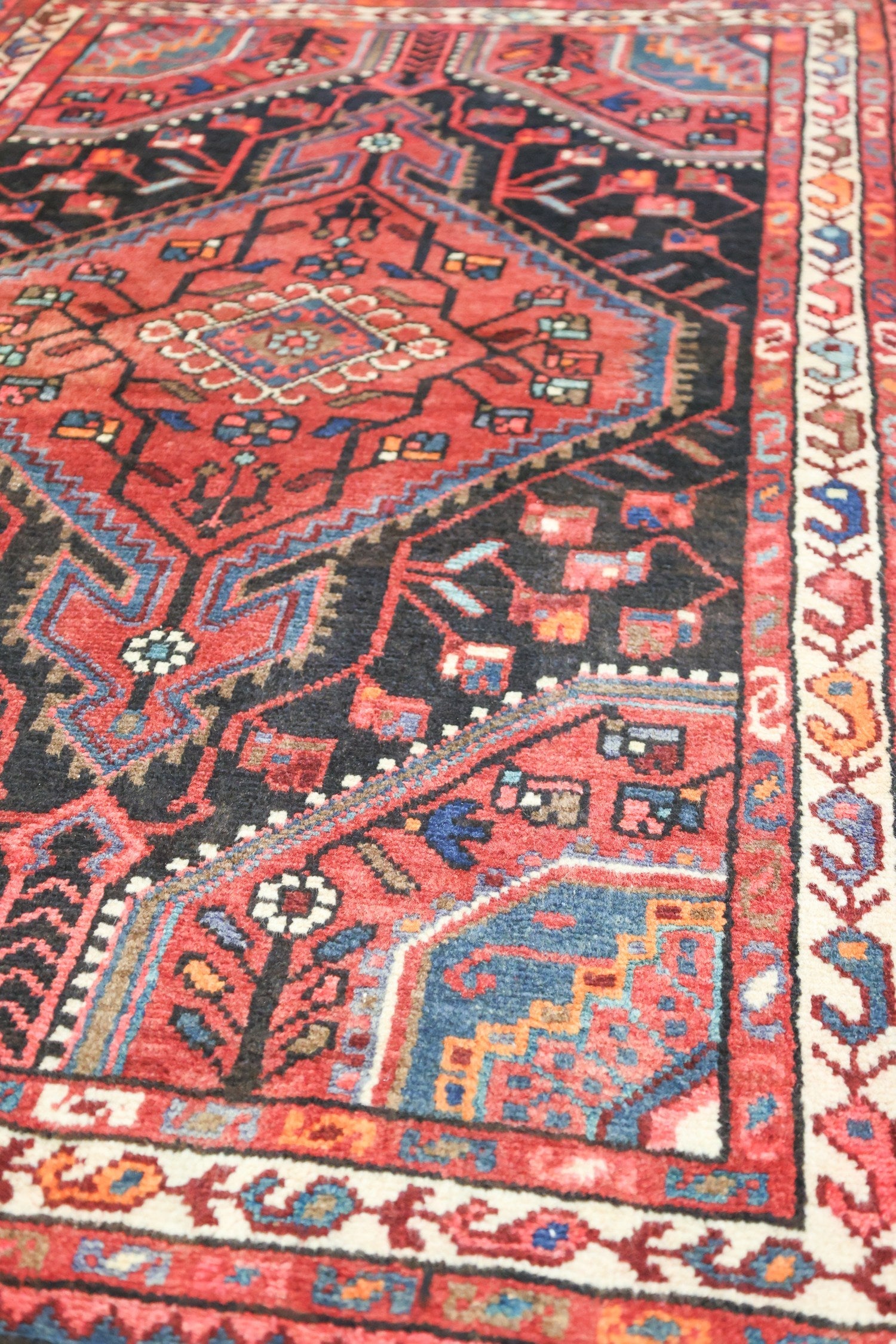 Vintage Hamadan Handwoven Tribal Rug, J75054