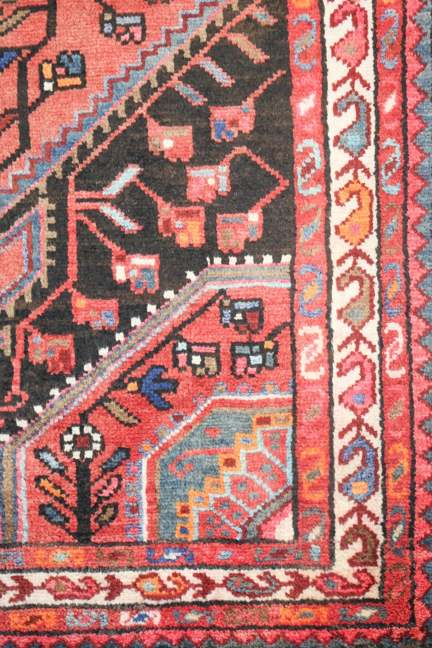 Vintage Hamadan Handwoven Tribal Rug, J75054