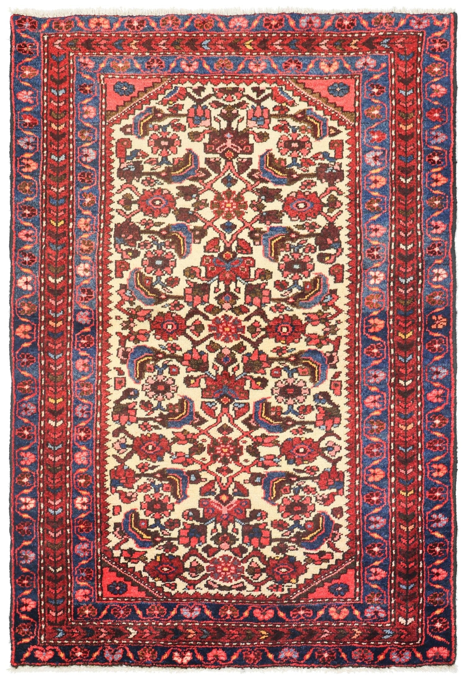 Vintage Hamadan Handwoven Tribal Rug