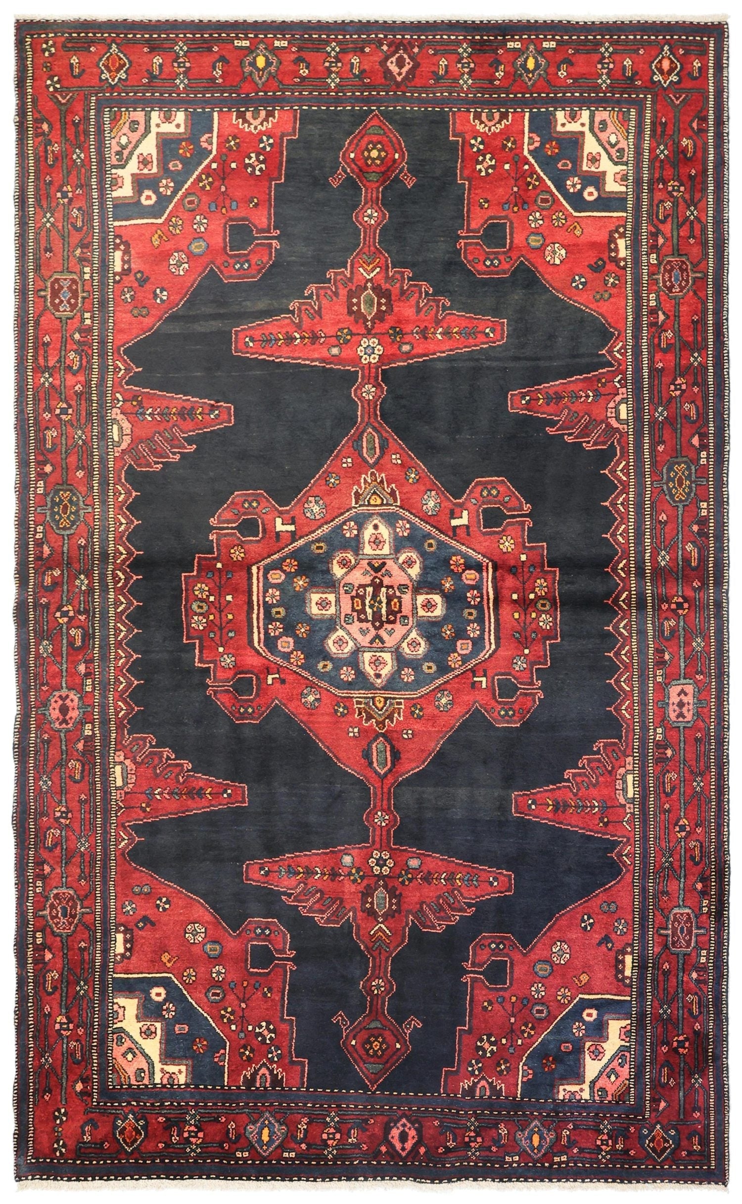 Vintage Hamadan Handwoven Tribal Rug