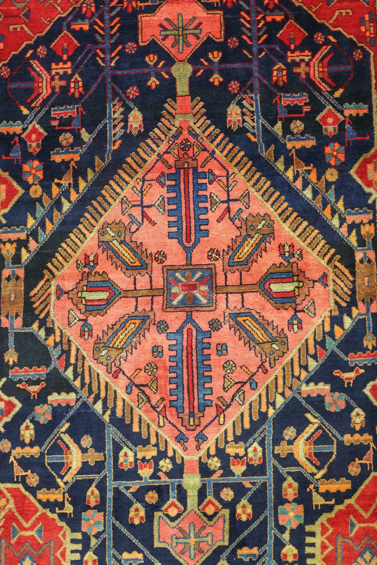 Vintage Hamadan Handwoven Tribal Rug, J75077