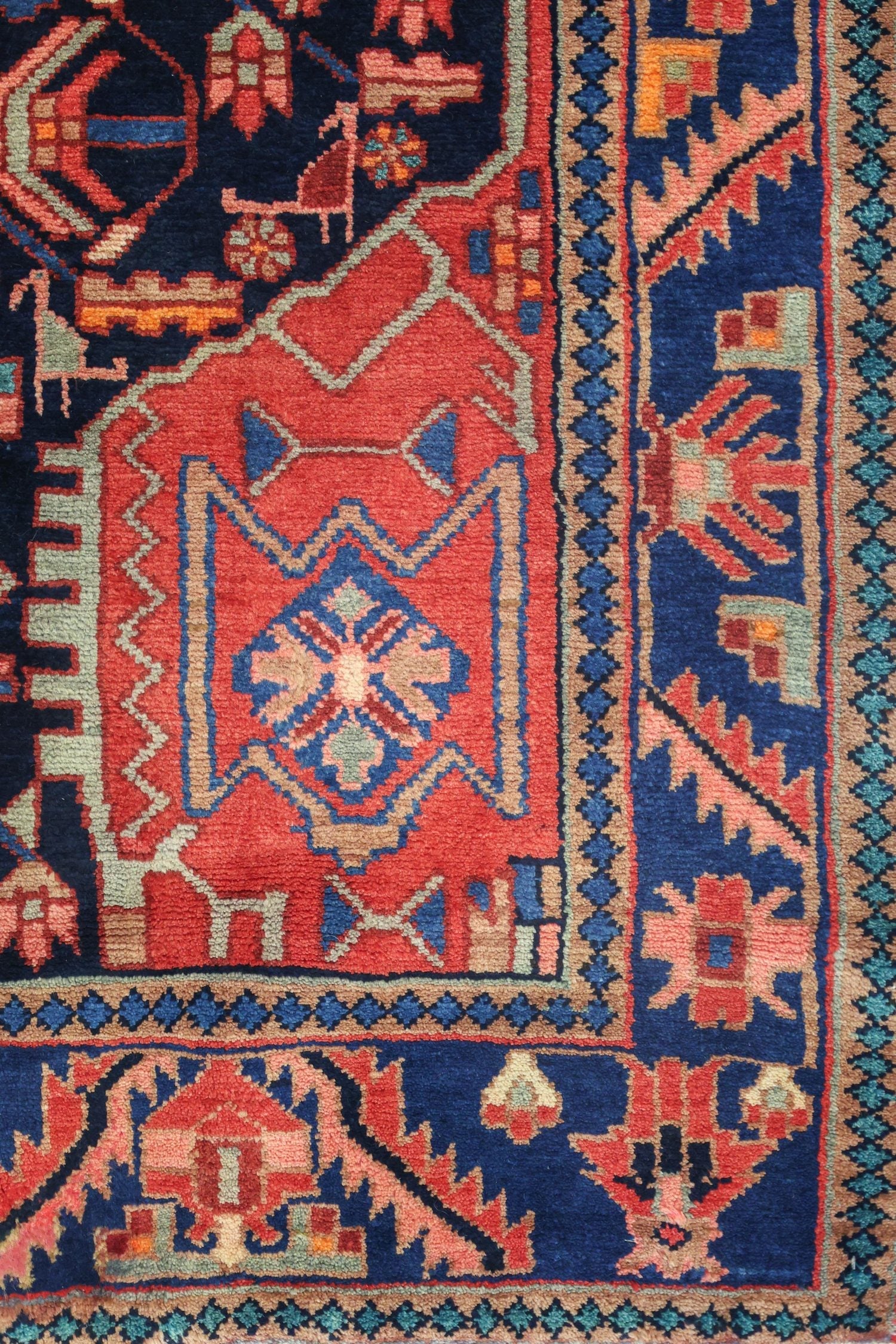 Vintage Hamadan Handwoven Tribal Rug, J75079