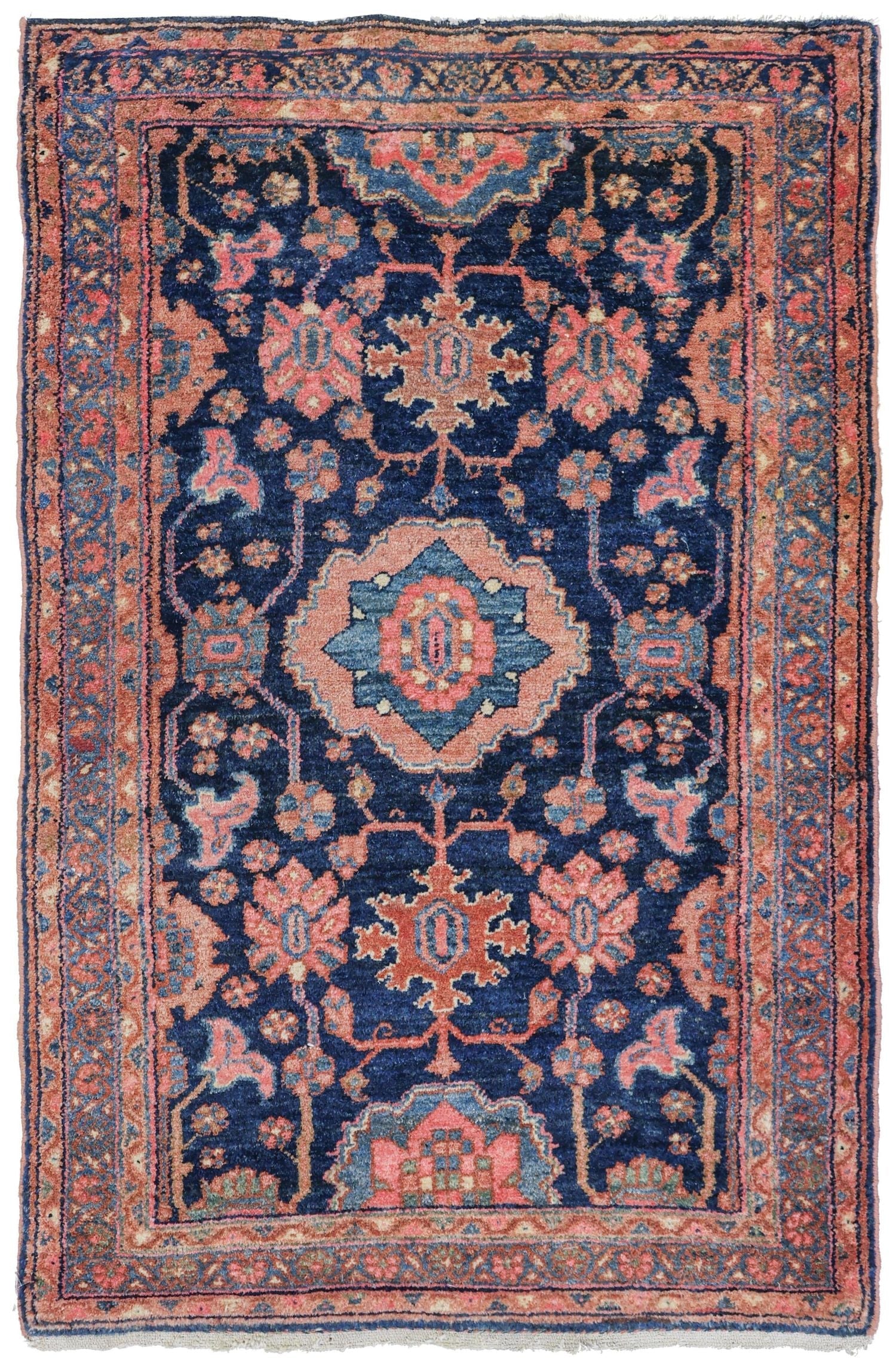 Antique Hamadan Handwoven Tribal Rug