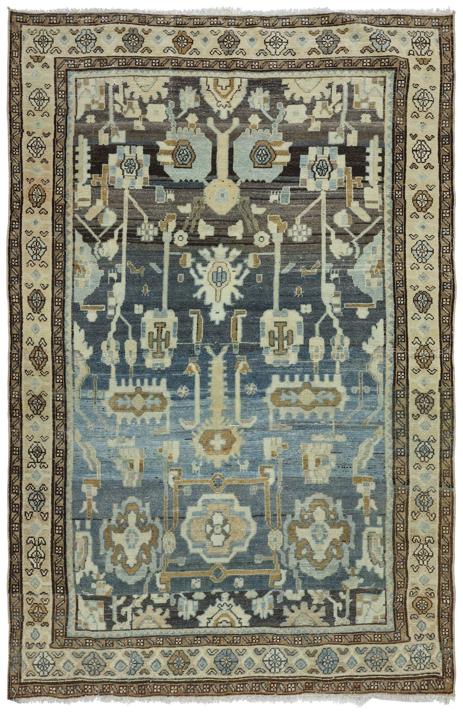 Vintage Hamadan Handwoven Tribal Rug