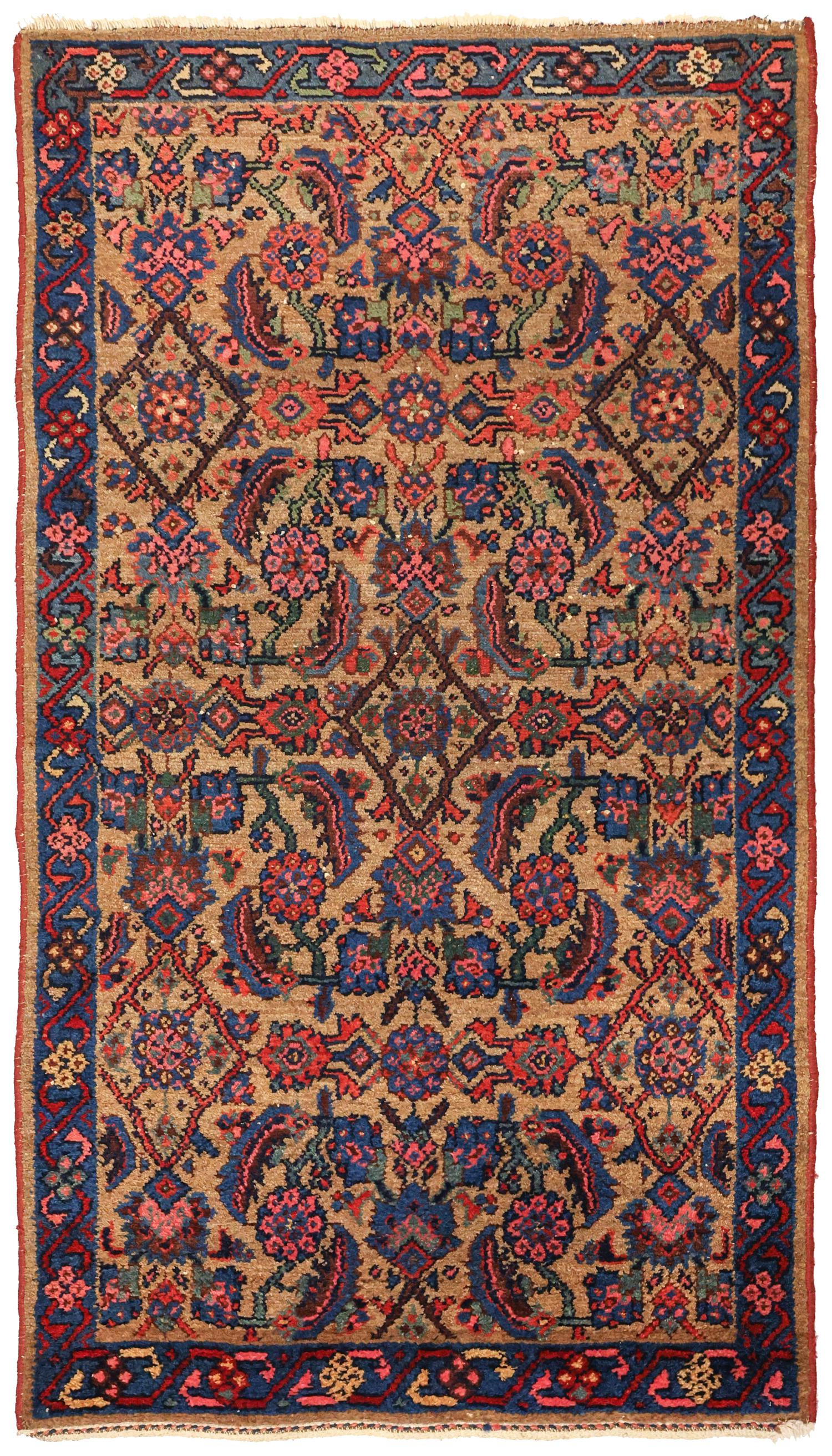 Antique Hamadan Handwoven Tribal Rug