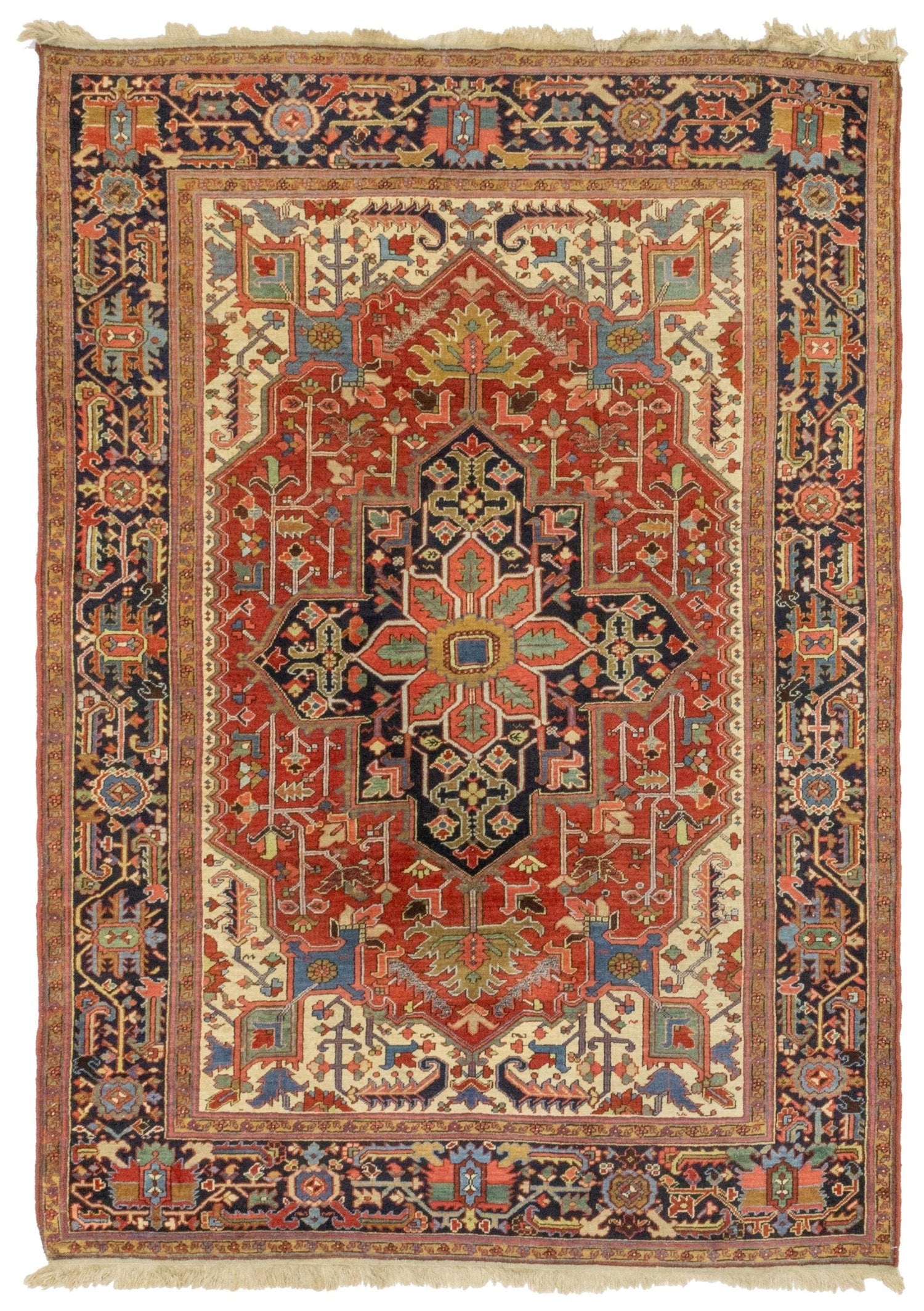 Antique Heriz Handwoven Tribal Rug