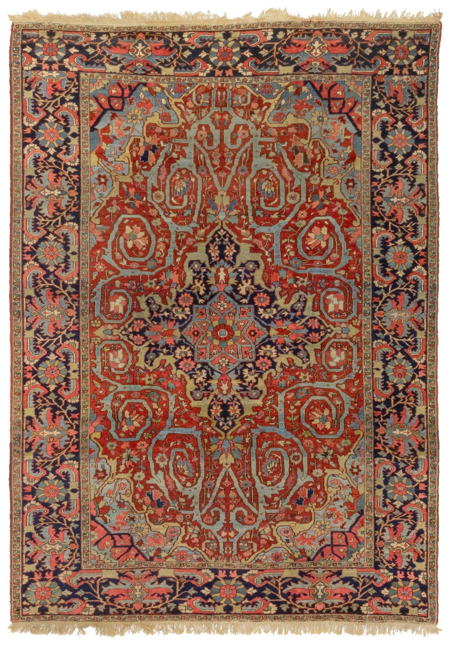 Antique Heriz Handwoven Tribal Rug