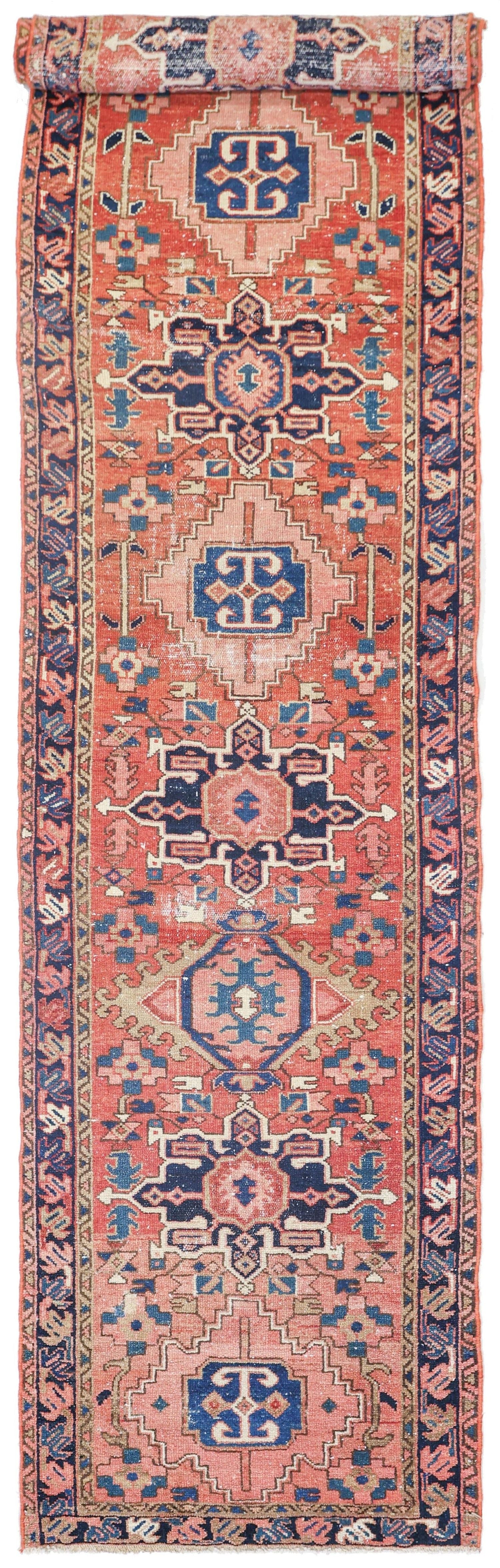 Vintage Heriz Handwoven Tribal Rug