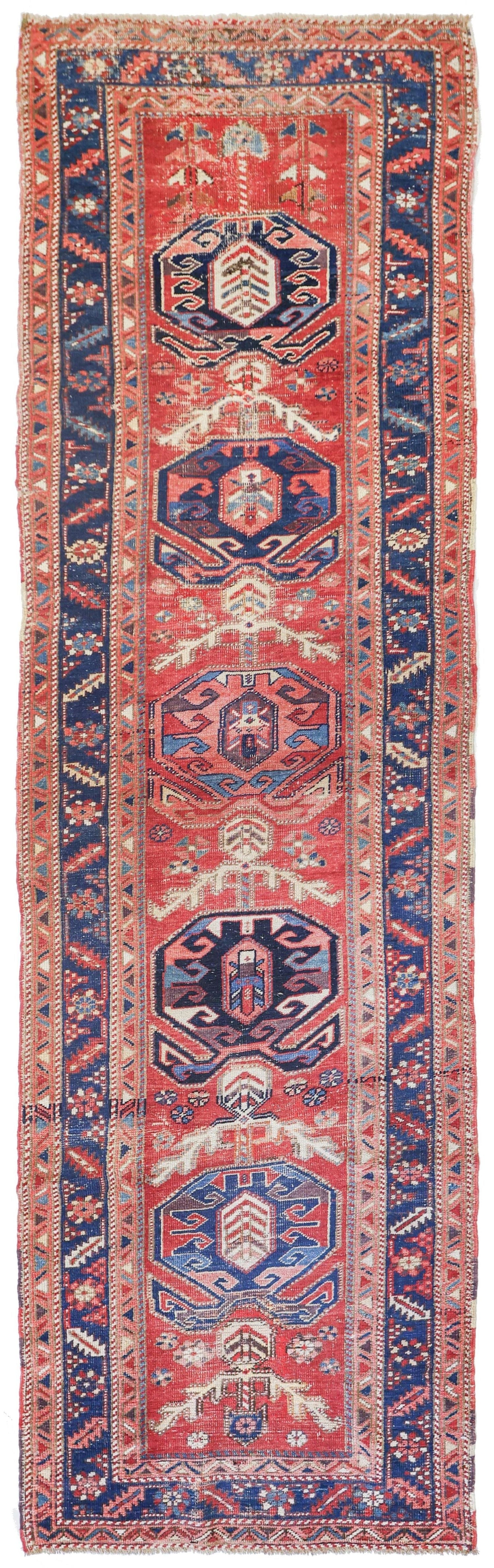 Vintage Heriz Handwoven Tribal Rug