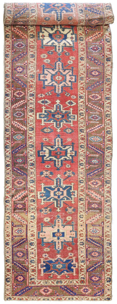 Vintage Heriz Handwoven Tribal Rug