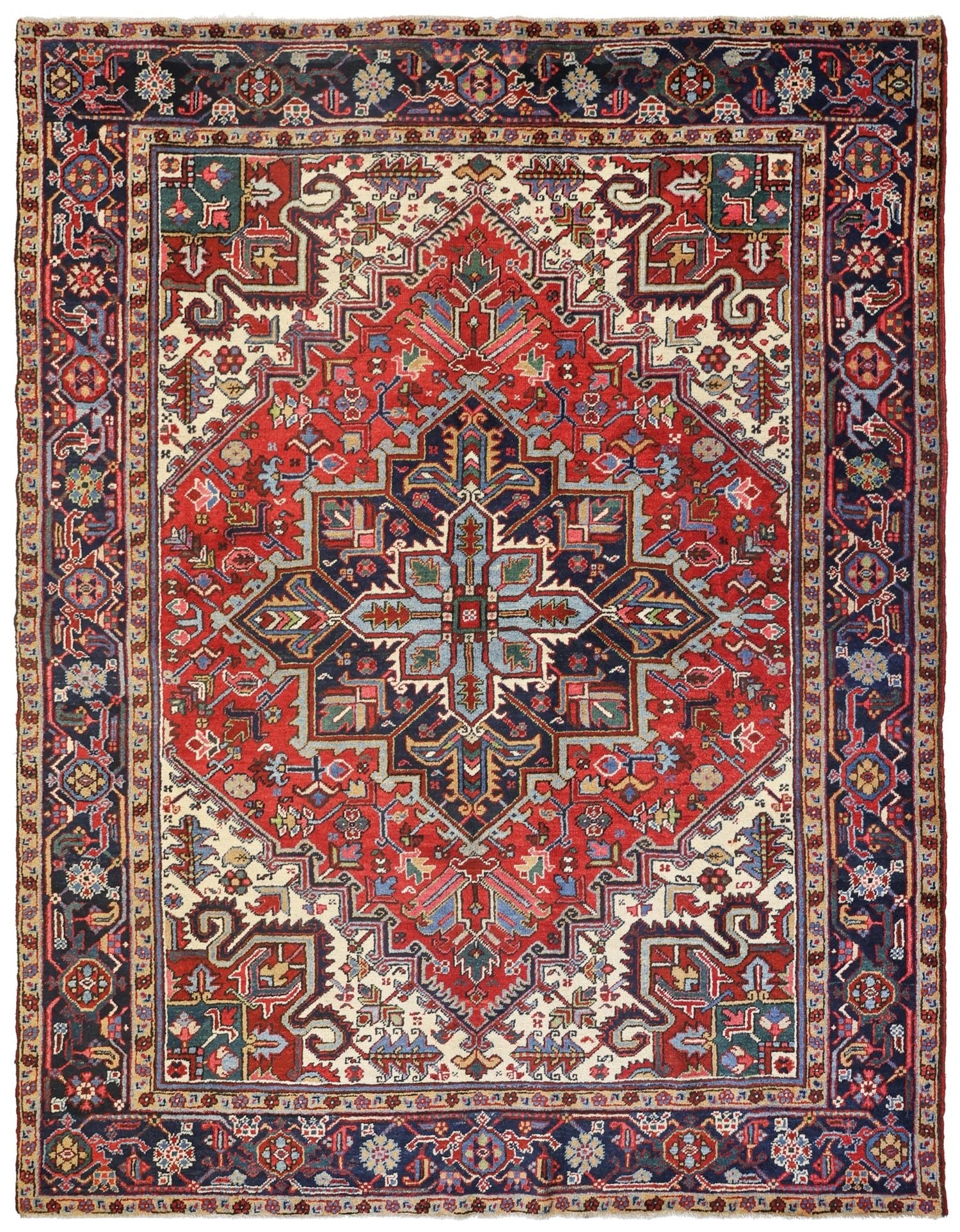 Antique Heriz Handwoven Tribal Rug