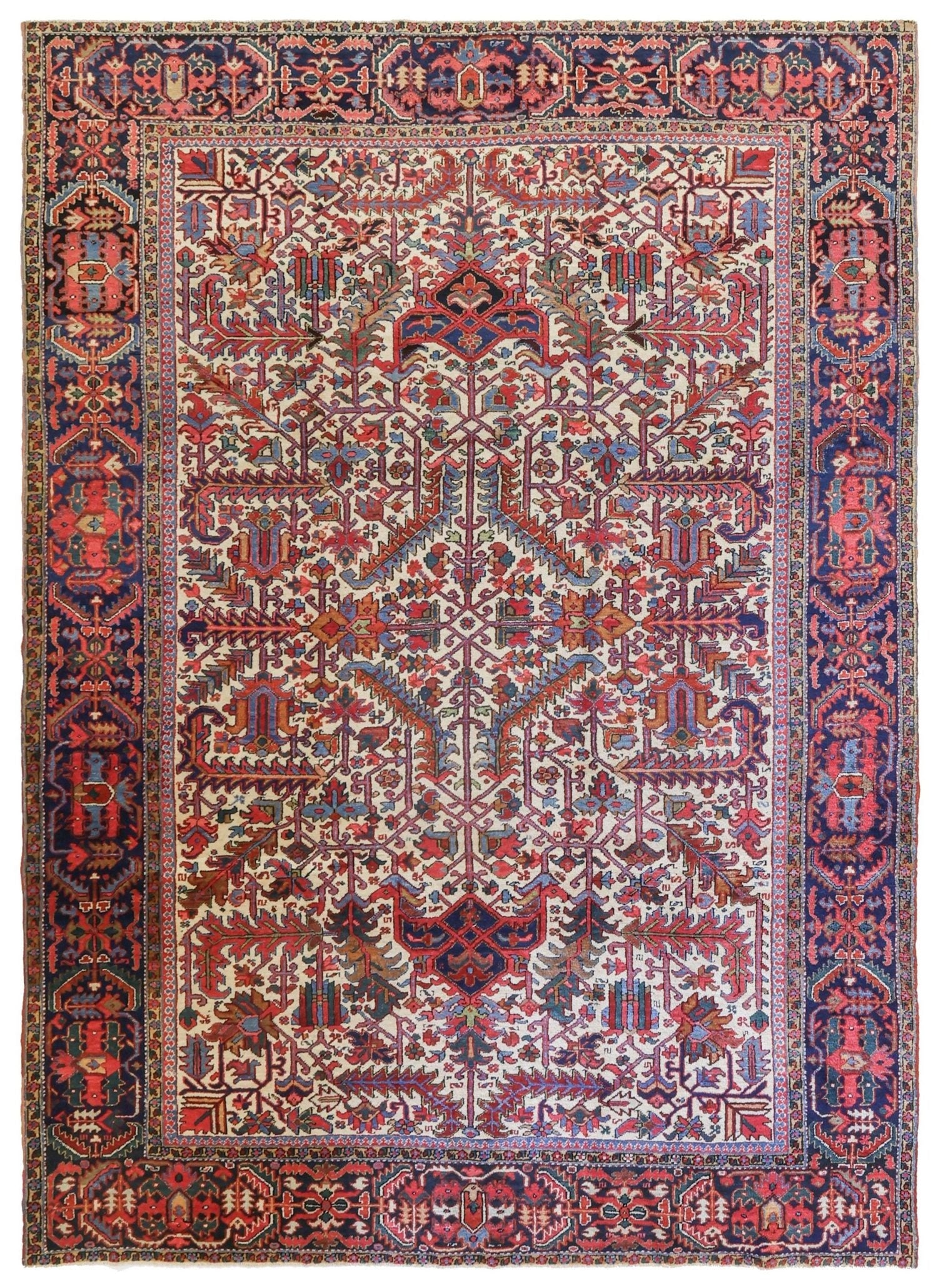 Antique Heriz Handwoven Tribal Rug