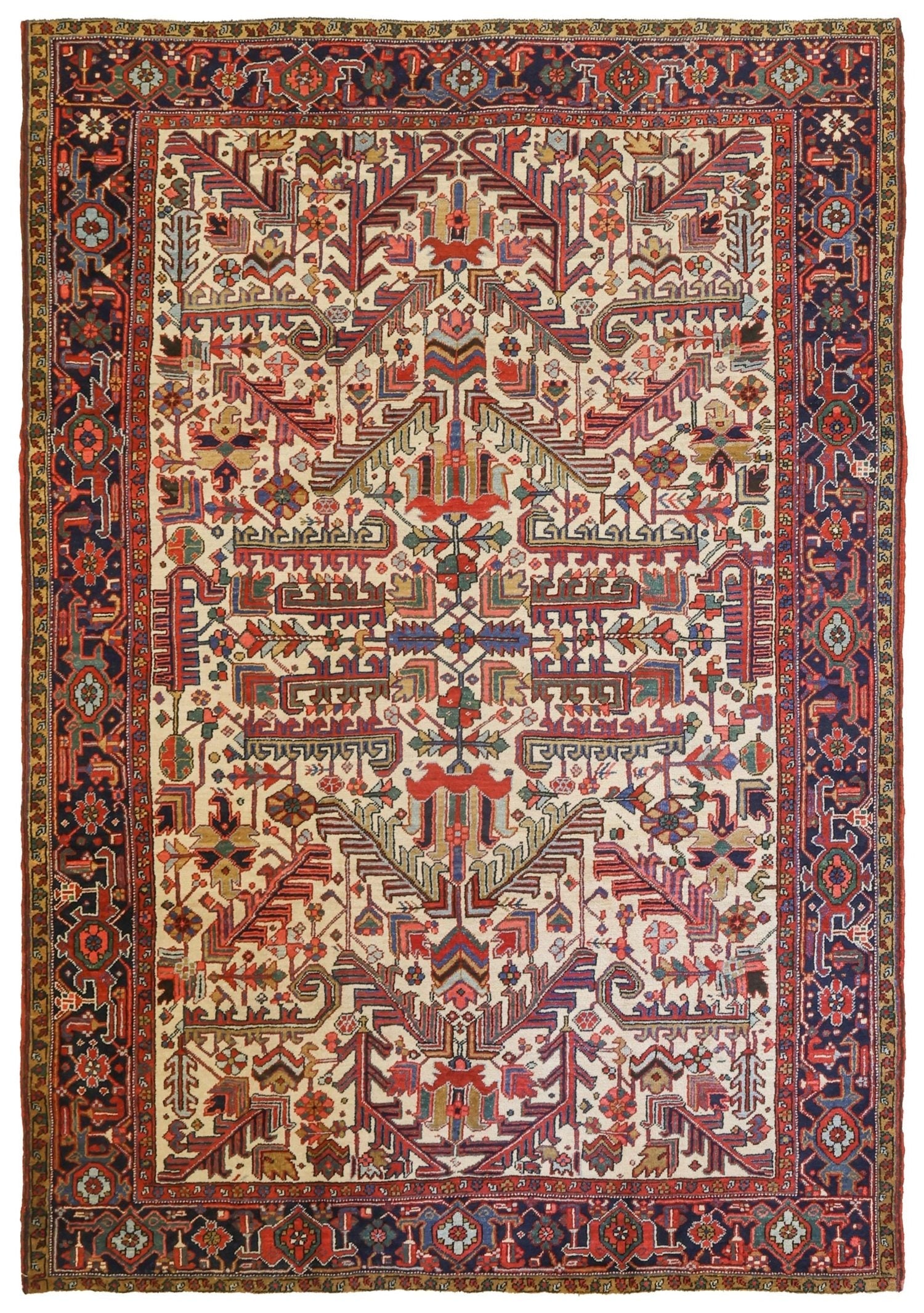 Antique Heriz Handwoven Tribal Rug