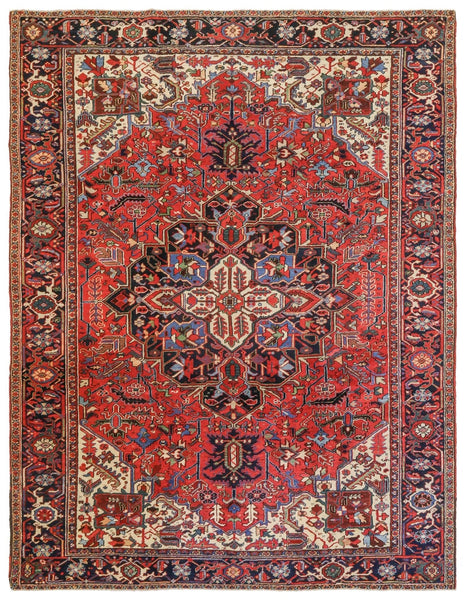 Antique Heriz Handwoven Tribal Rug