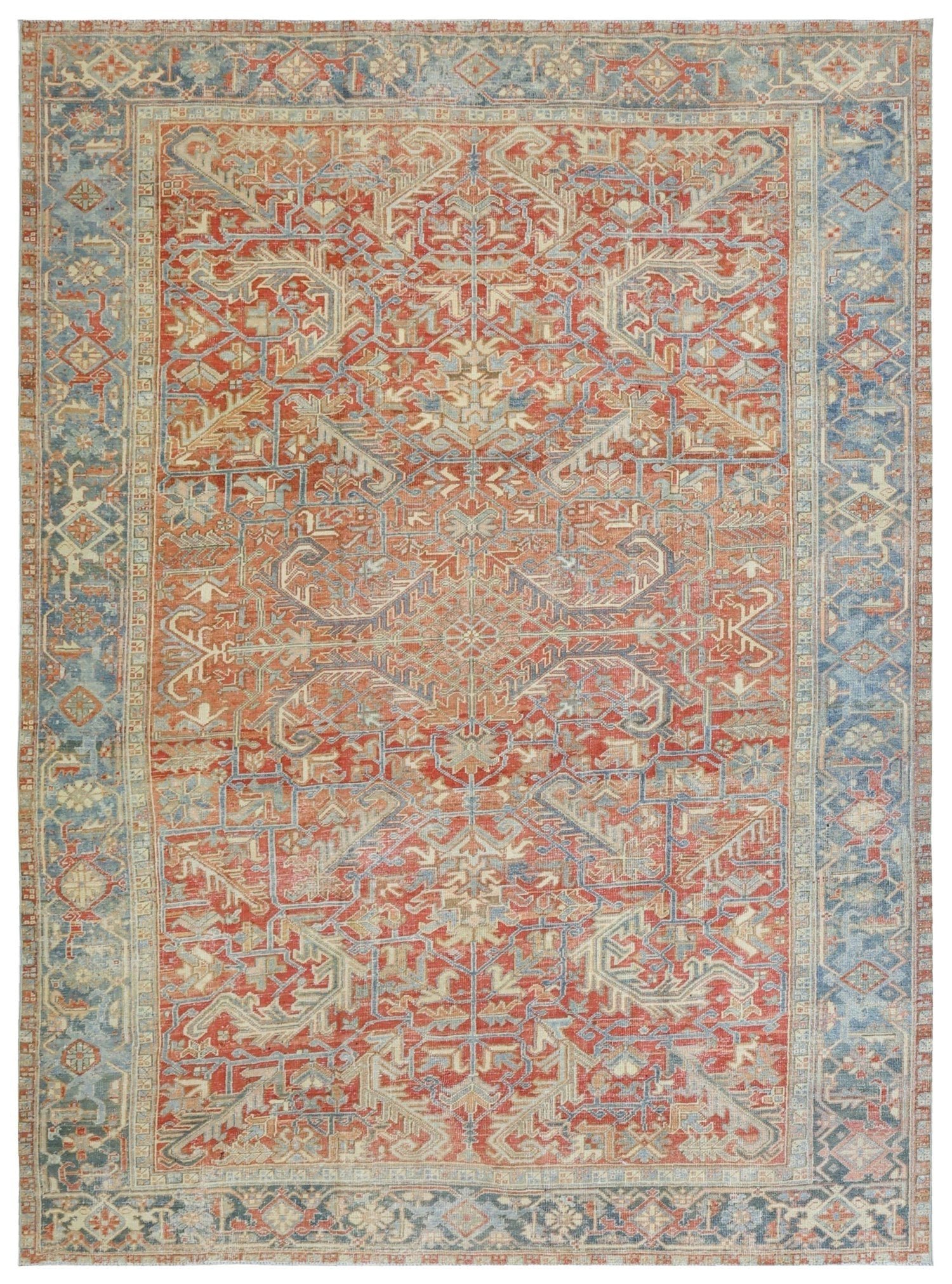 Vintage Heriz Handwoven Tribal Rug