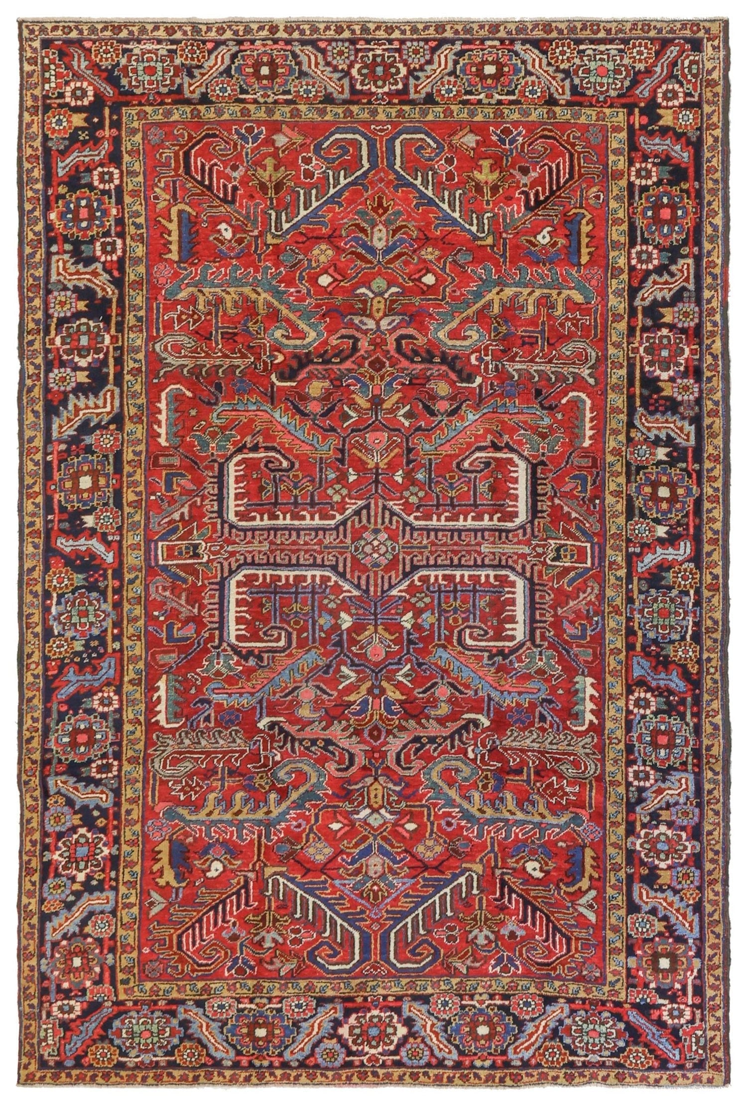 Antique Heriz Handwoven Tribal Rug