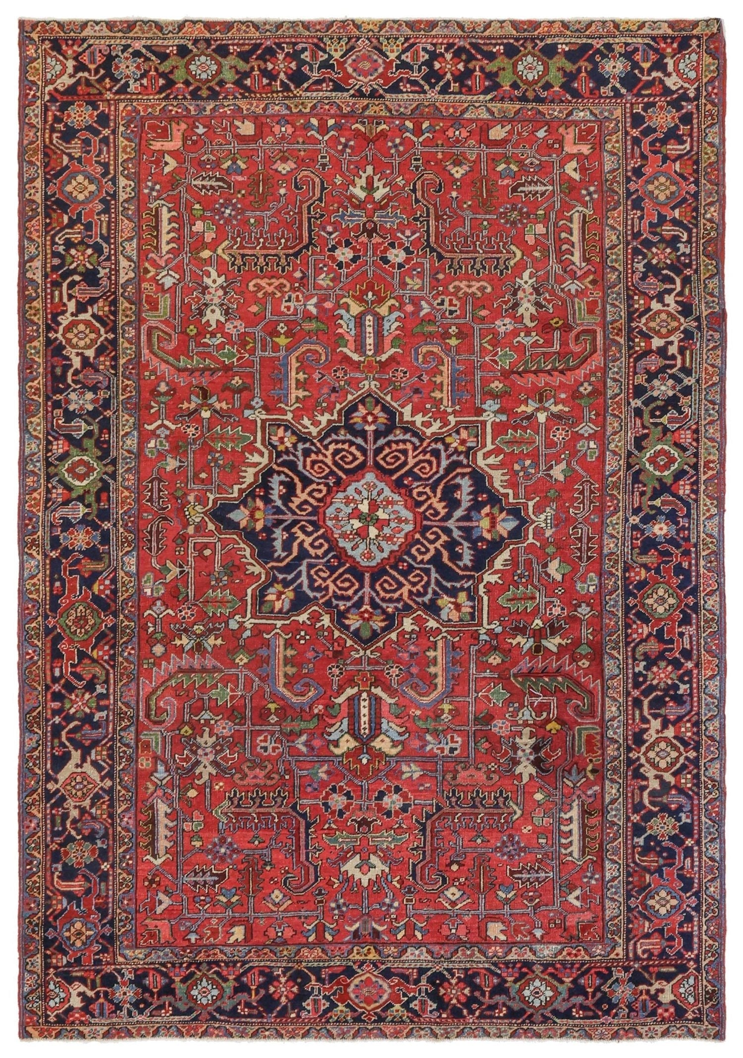 Antique Heriz Handwoven Tribal Rug